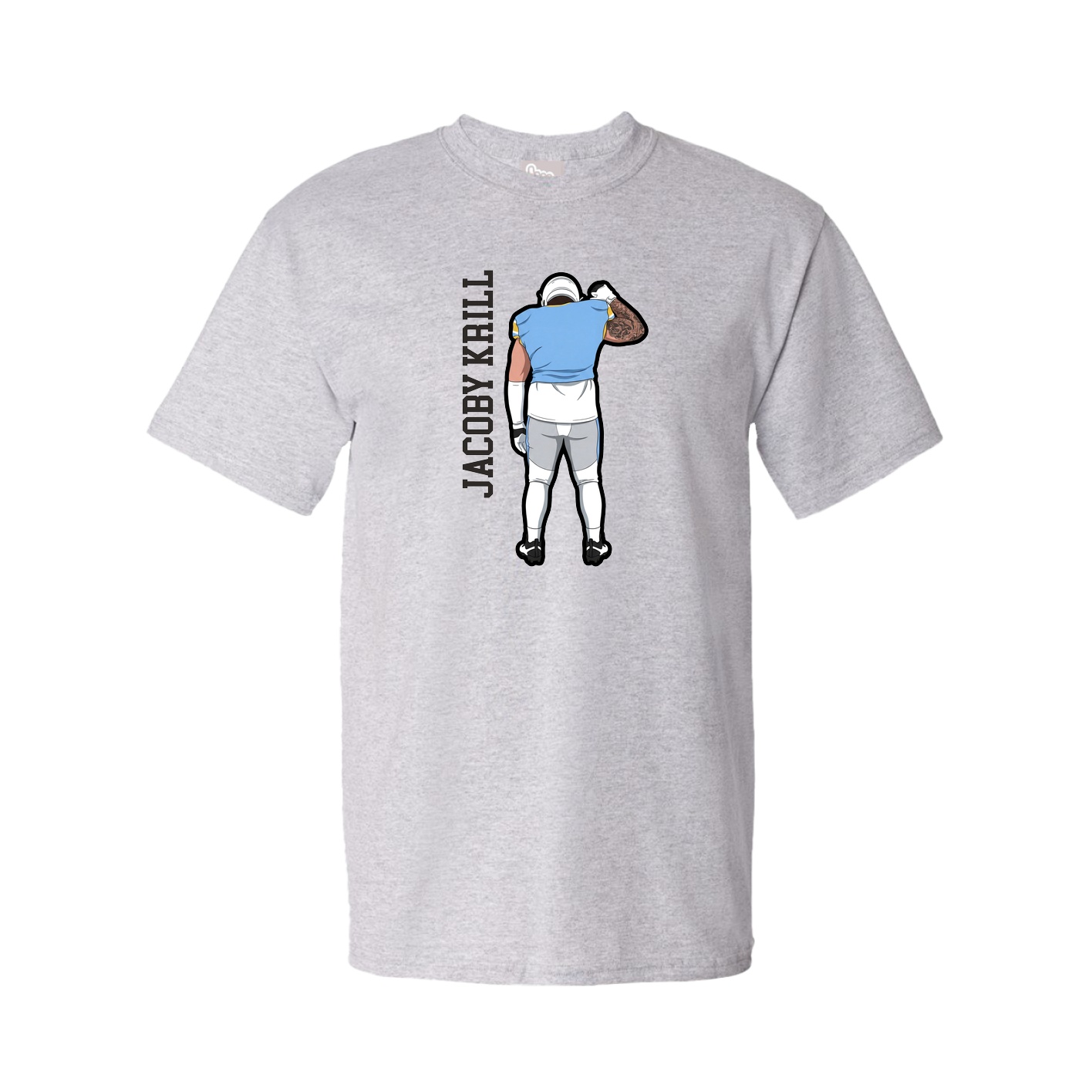 Tee — Name Vertical in Grey