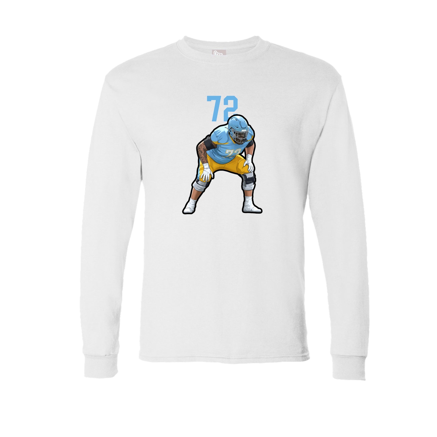 Long Sleeve Tee — Number Top in White