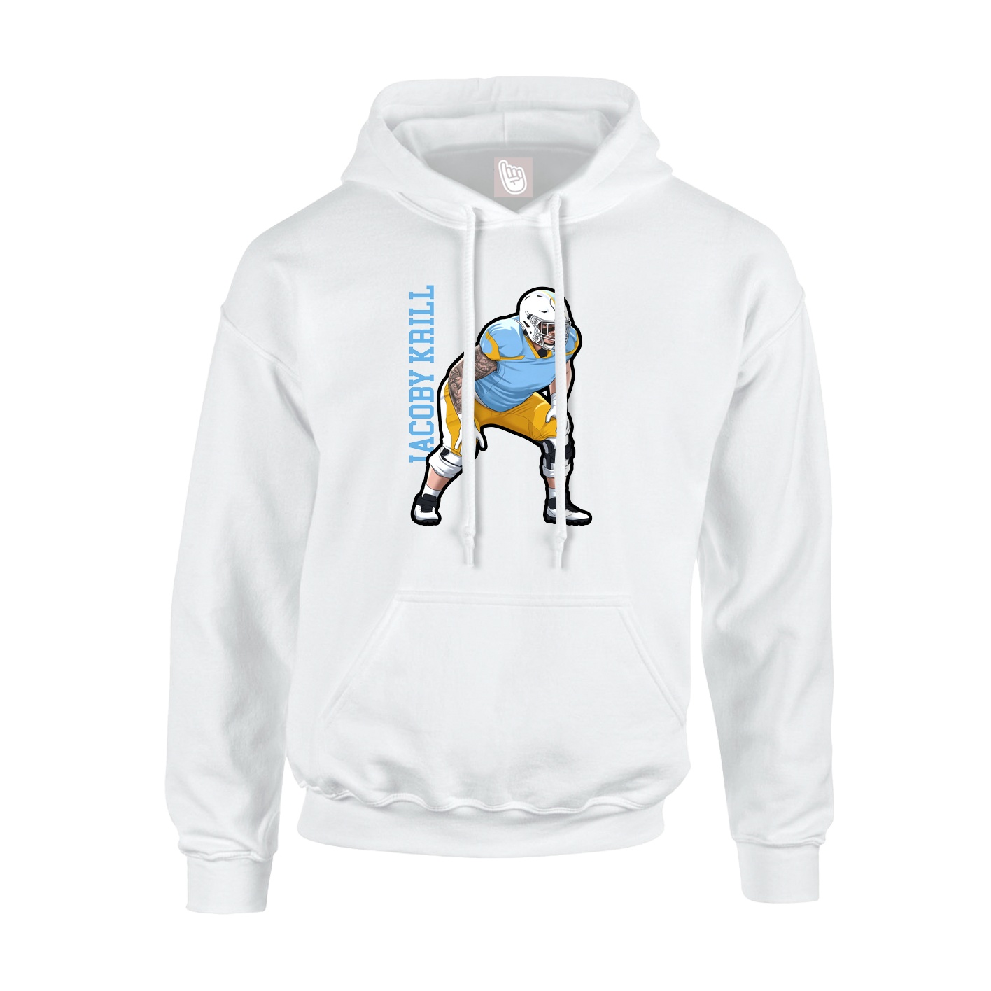 Hoodie — Name Vertical in White