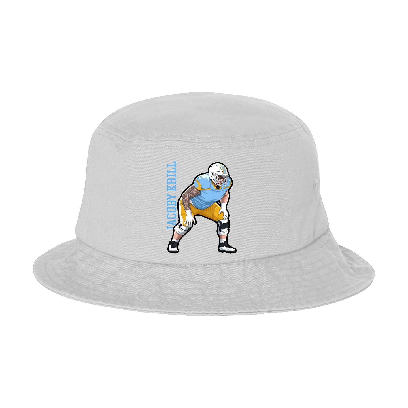 Bucket Cap — Name Vertical in White