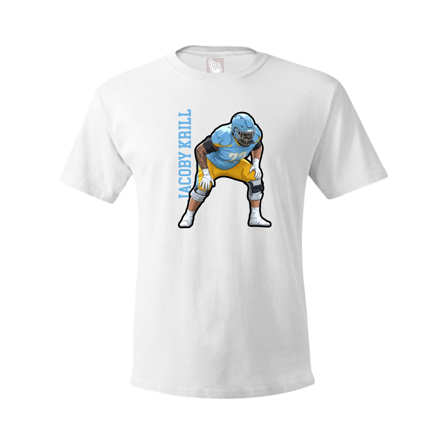 Tee — Name Vertical in White