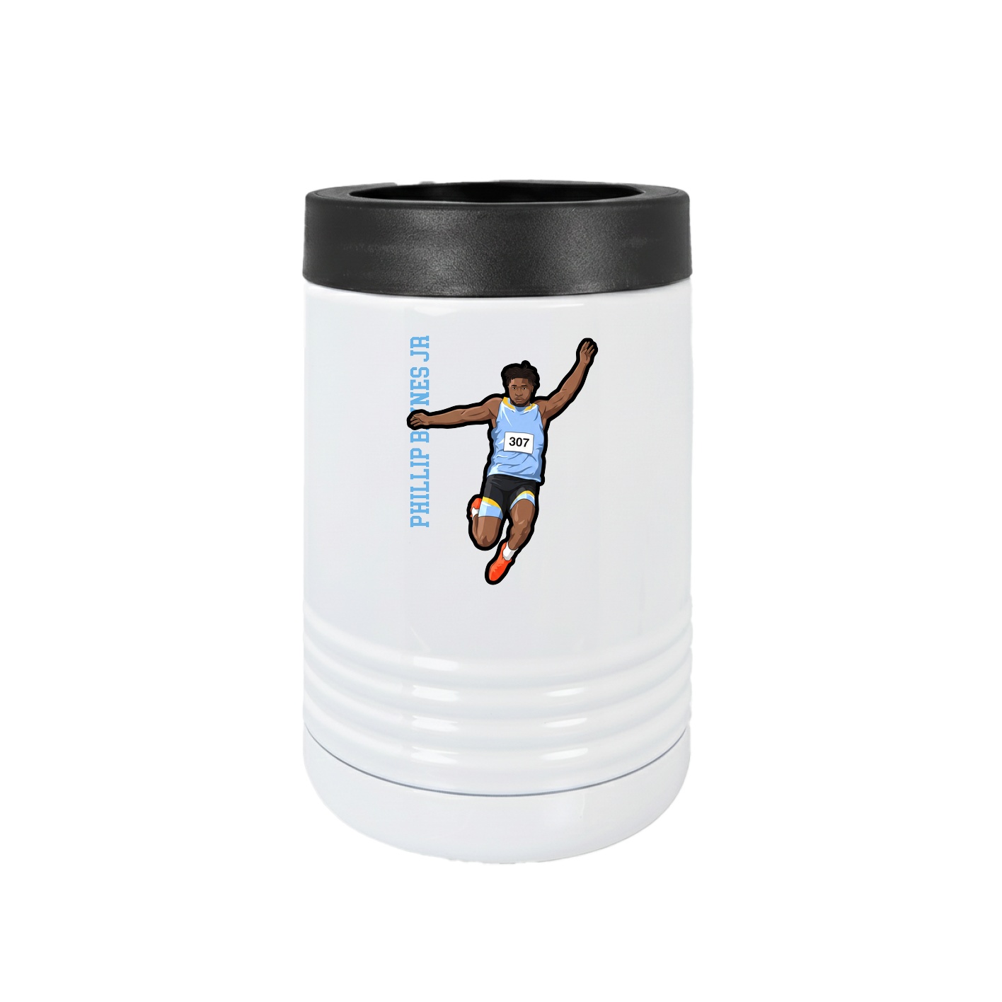 Beverage Holder — Name Vertical in White