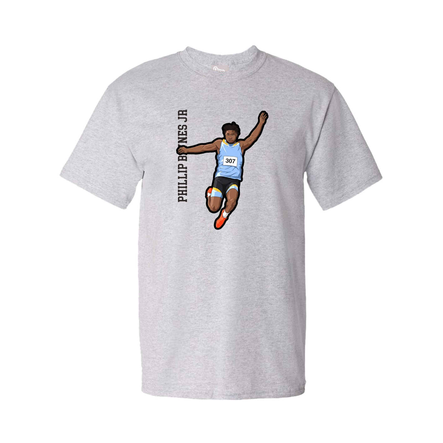 Tee — Name Vertical in Grey