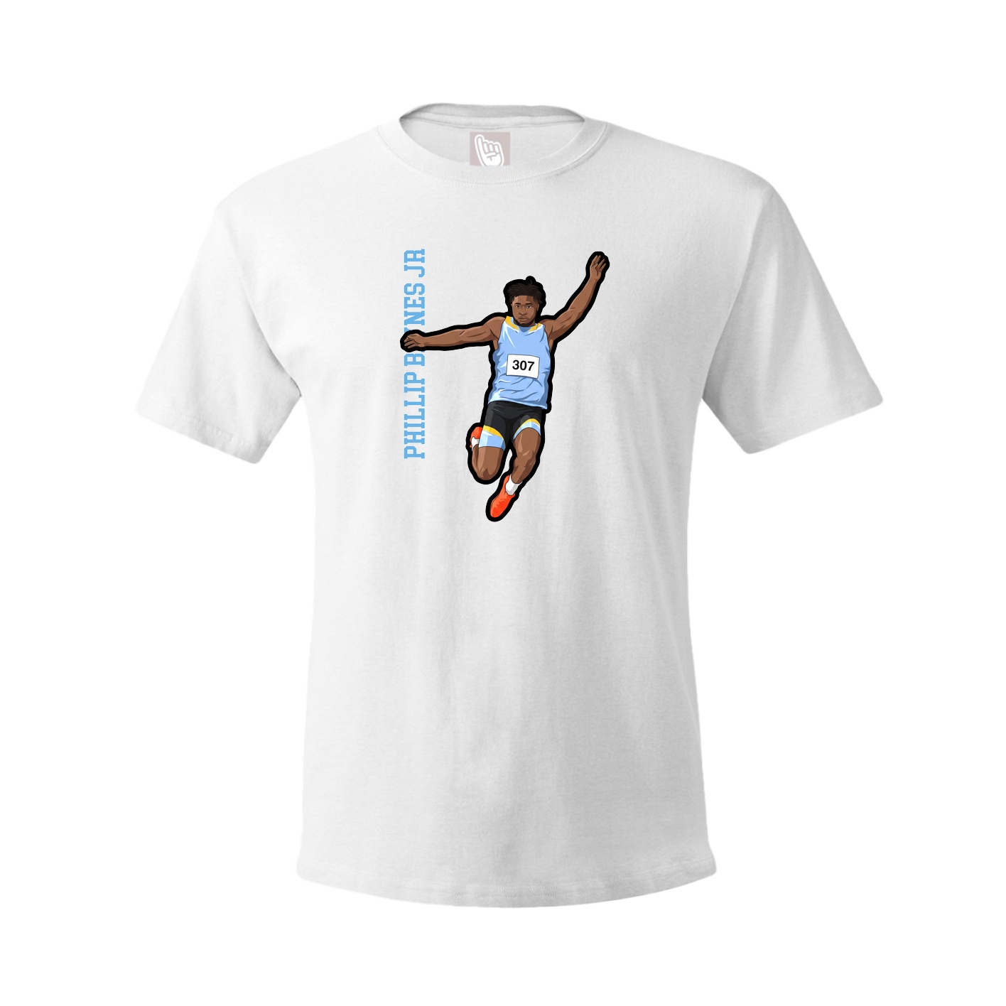 Youth Tee — Name Vertical in White