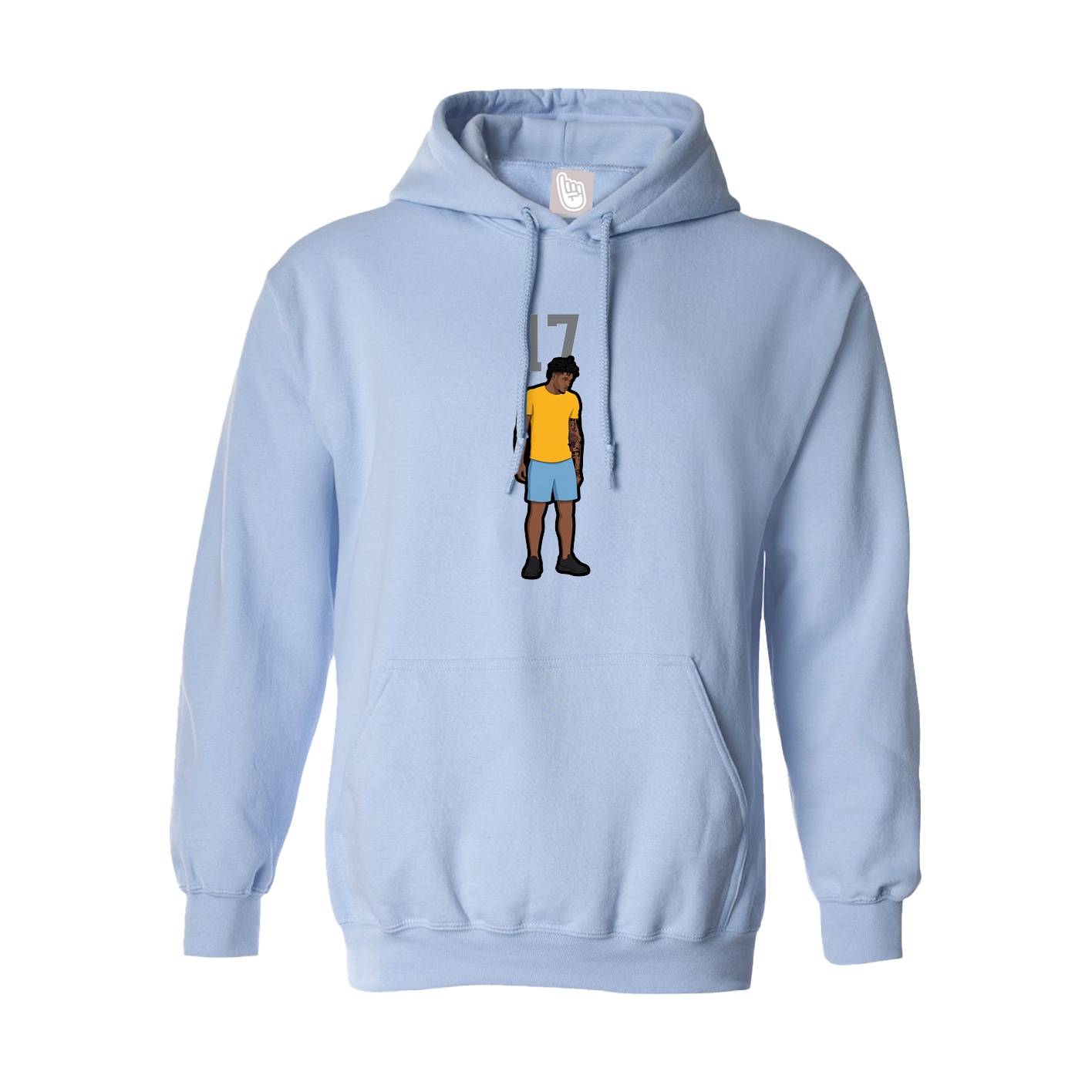 Hoodie — Number Top in Light Blue