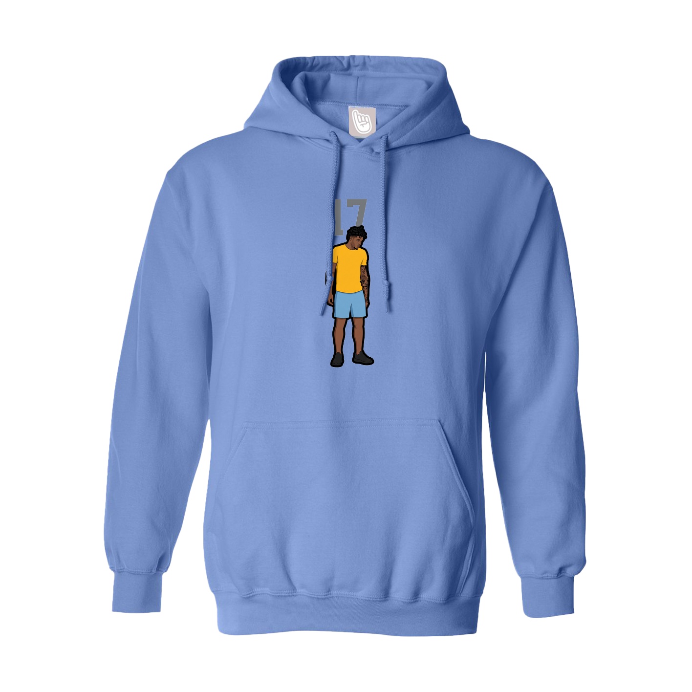 Youth Hoodie — Number Top in Powder Blue