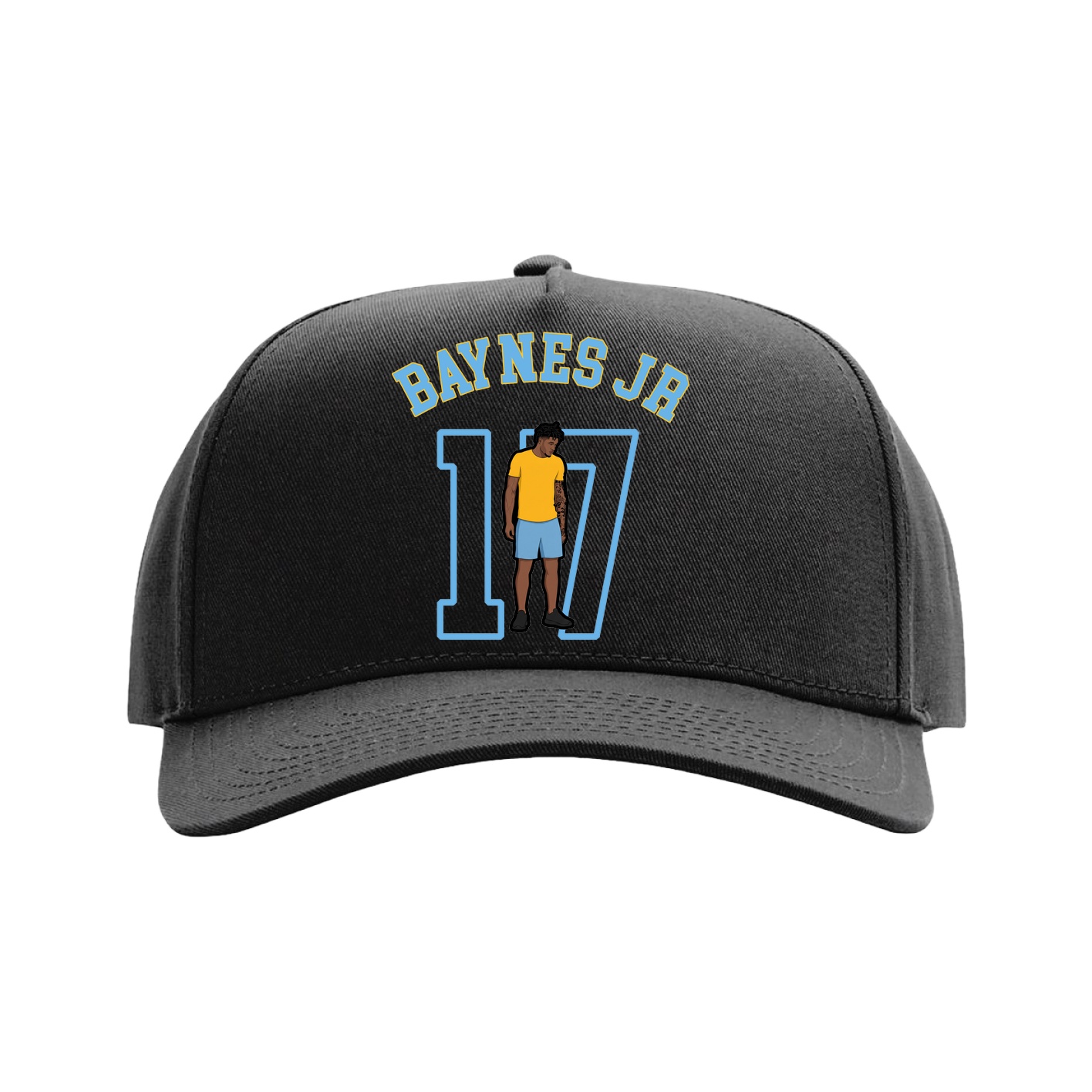 Full Fabric Five-Panel Champ Cap — Shirsey Arch in Black
