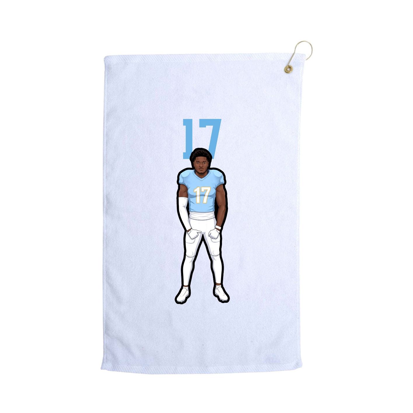 Golf Towel — Number Top in White