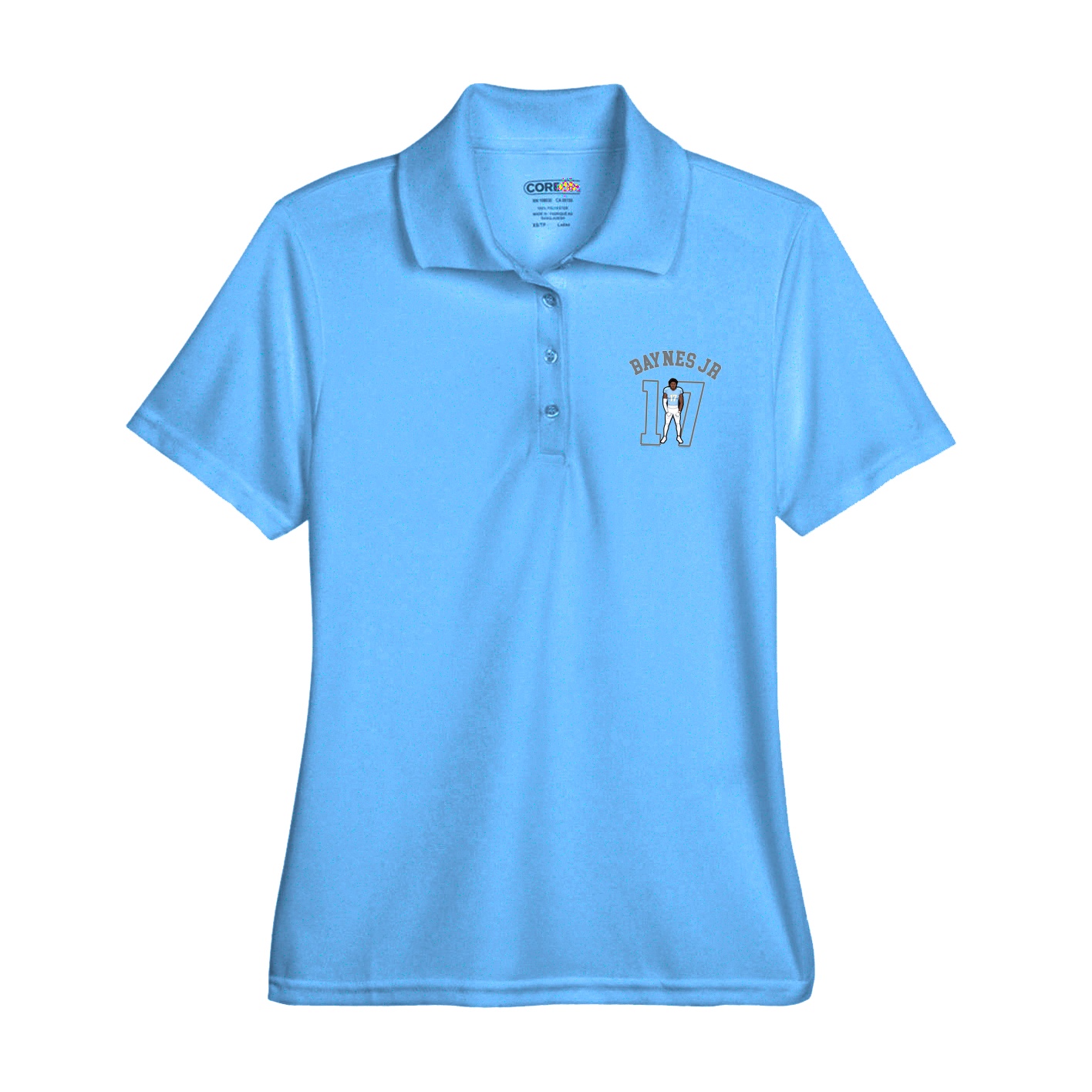 Womens Performance Polo — Shirsey Arch in Light Blue