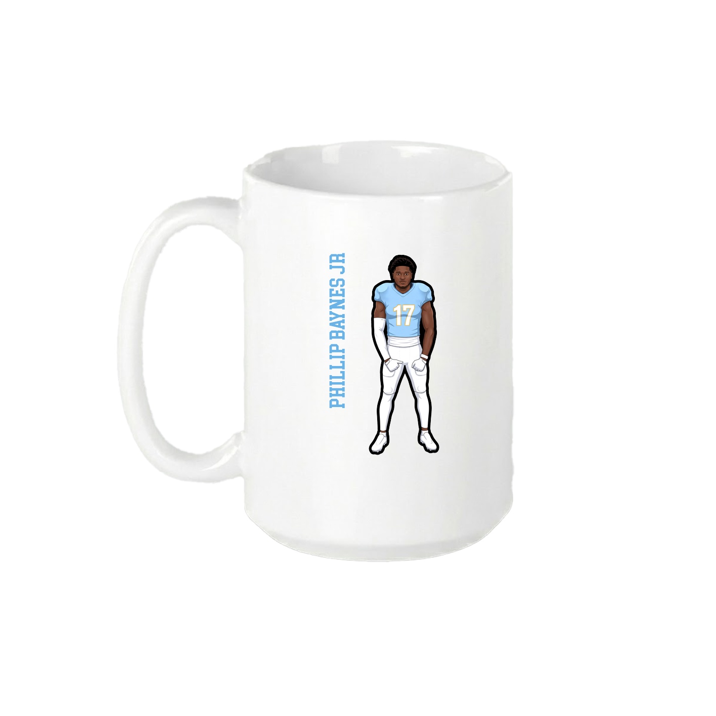 15oz Coffee Mug — Name Vertical in White