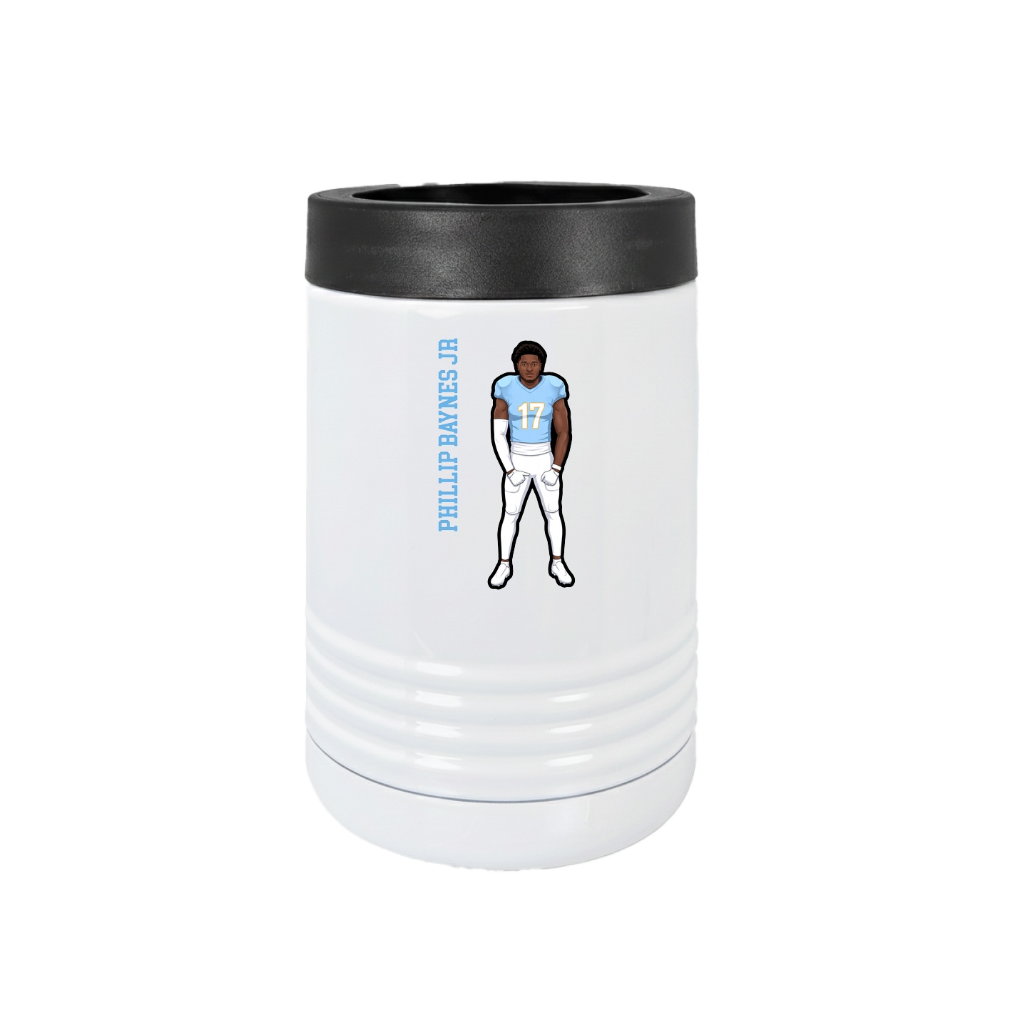 Beverage Holder — Name Vertical in White