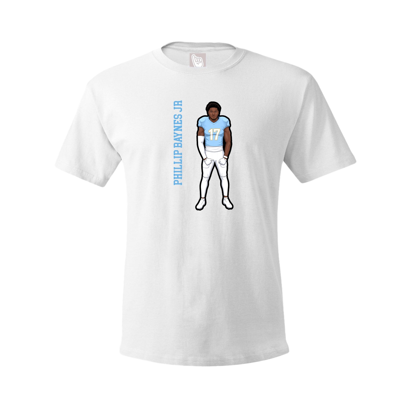 Youth Tee — Name Vertical in White