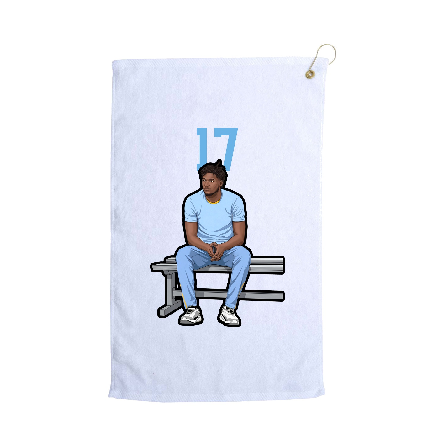 Golf Towel — Number Top in White