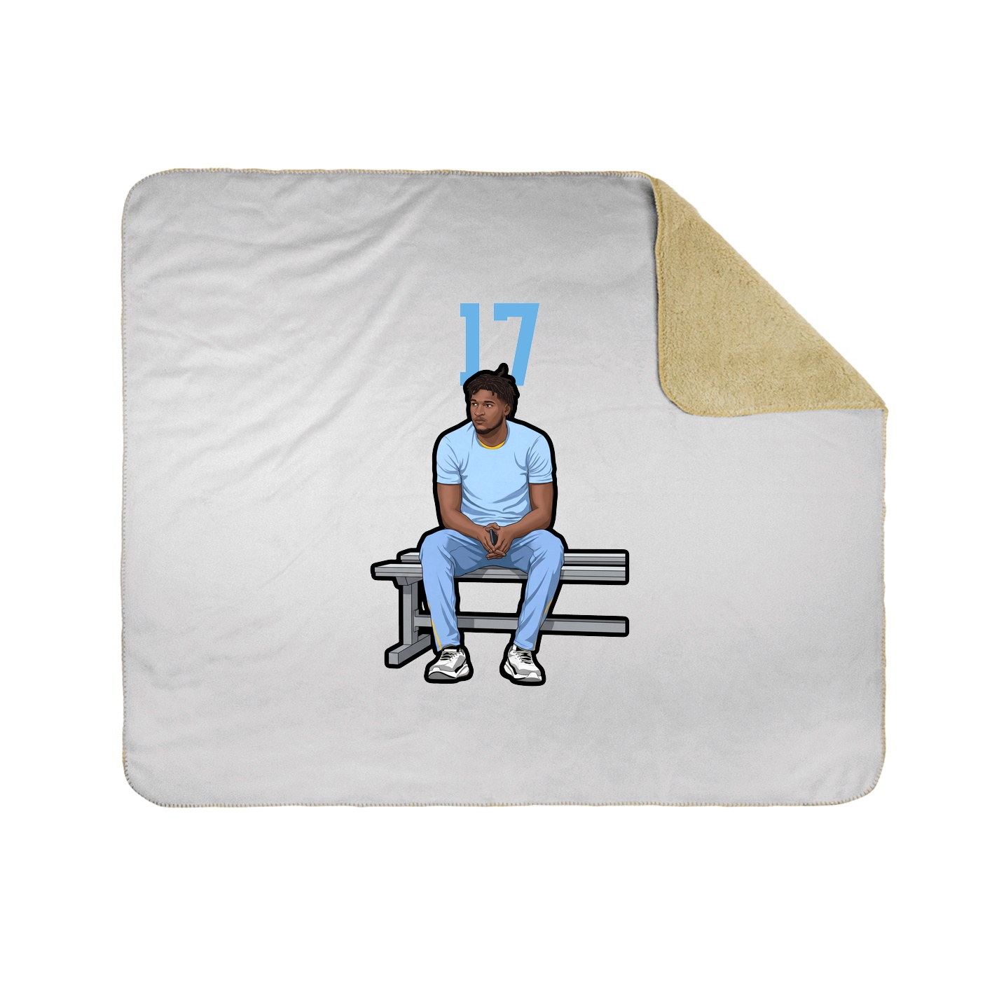 Throw Blanket — Number Top in White