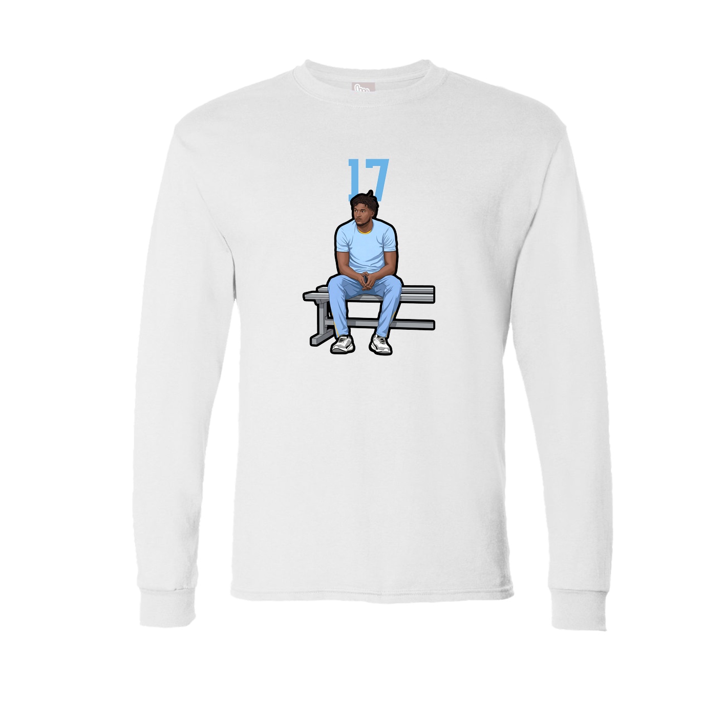 Long Sleeve Tee — Number Top in White