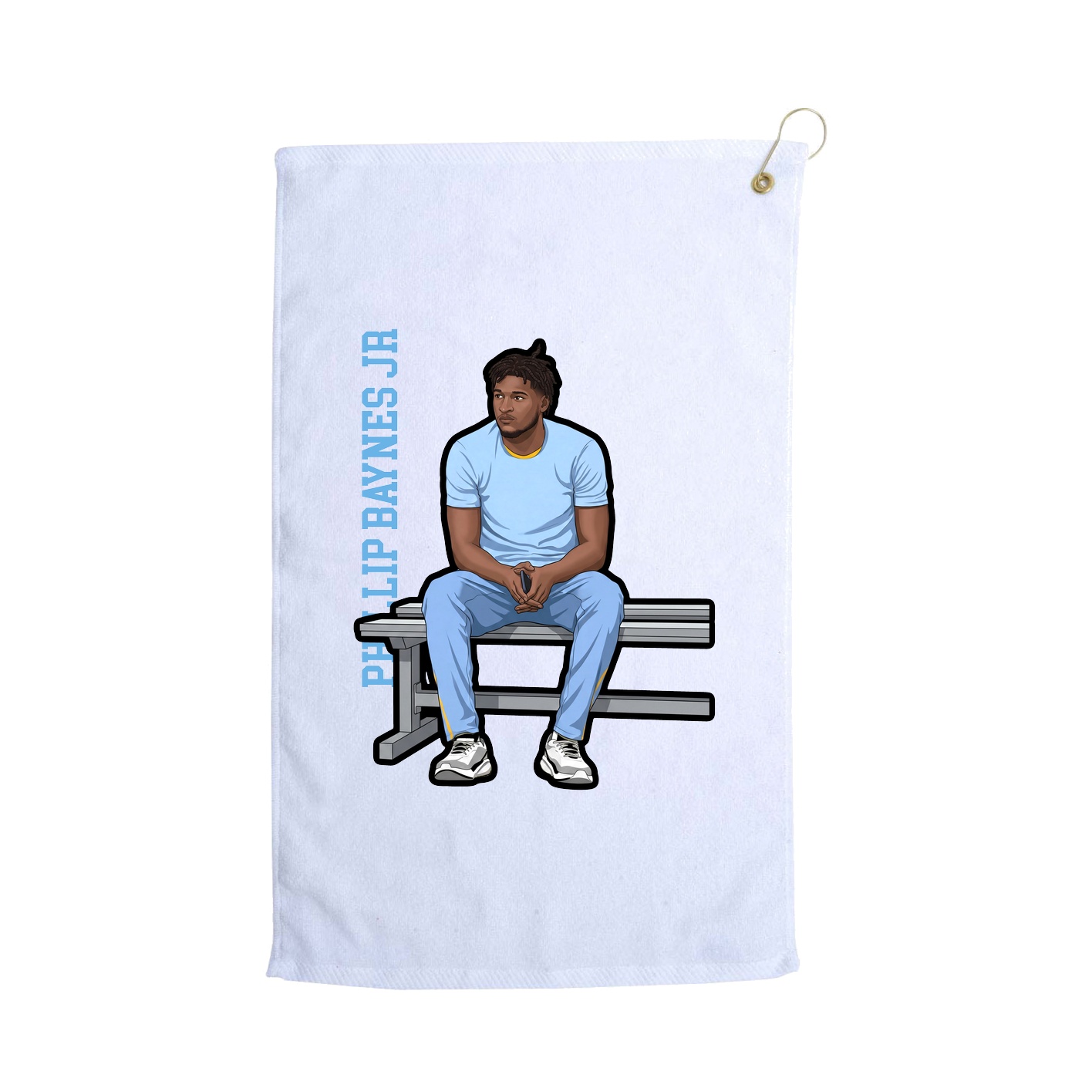 Golf Towel — Name Vertical in White