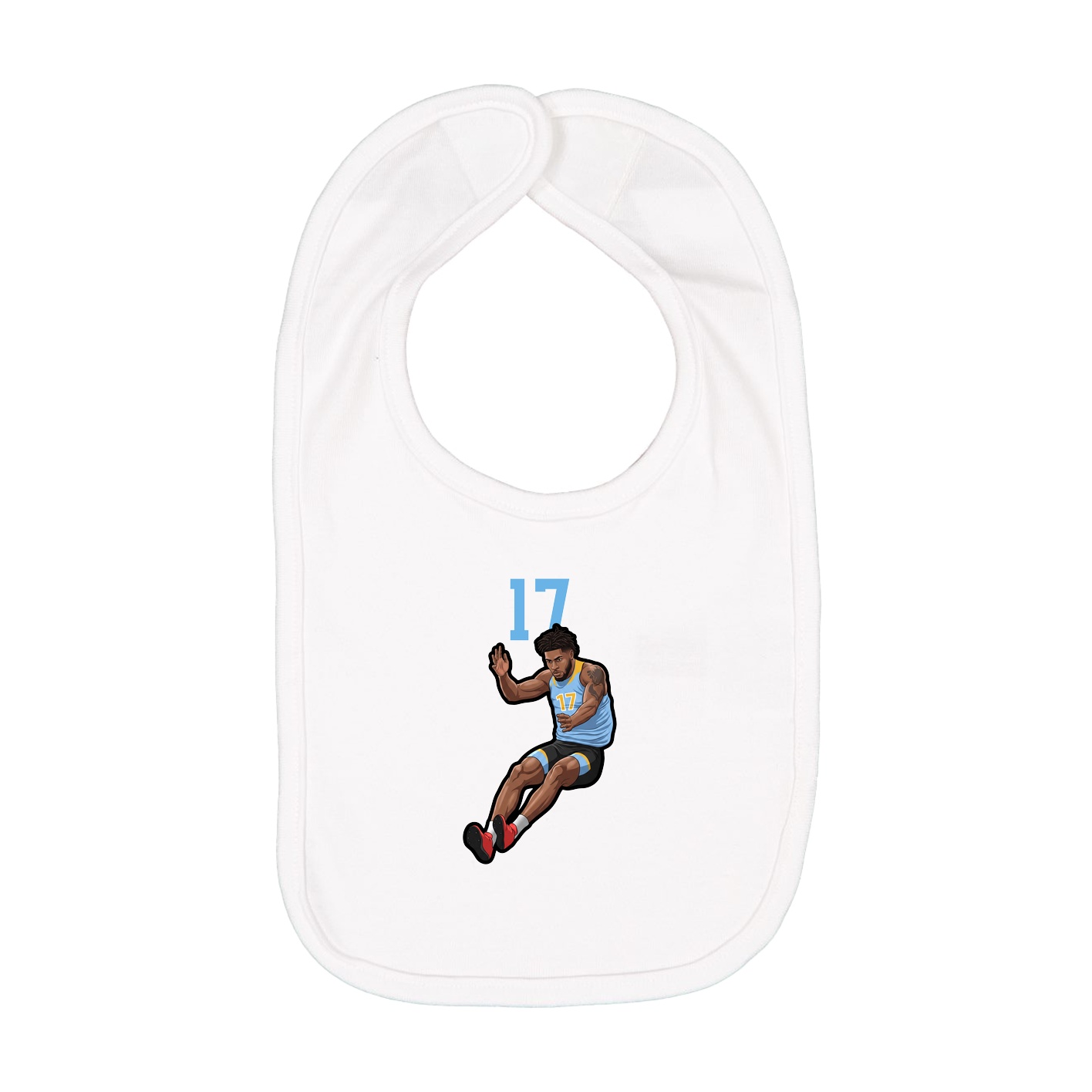 Infant Bib — Number Top in White