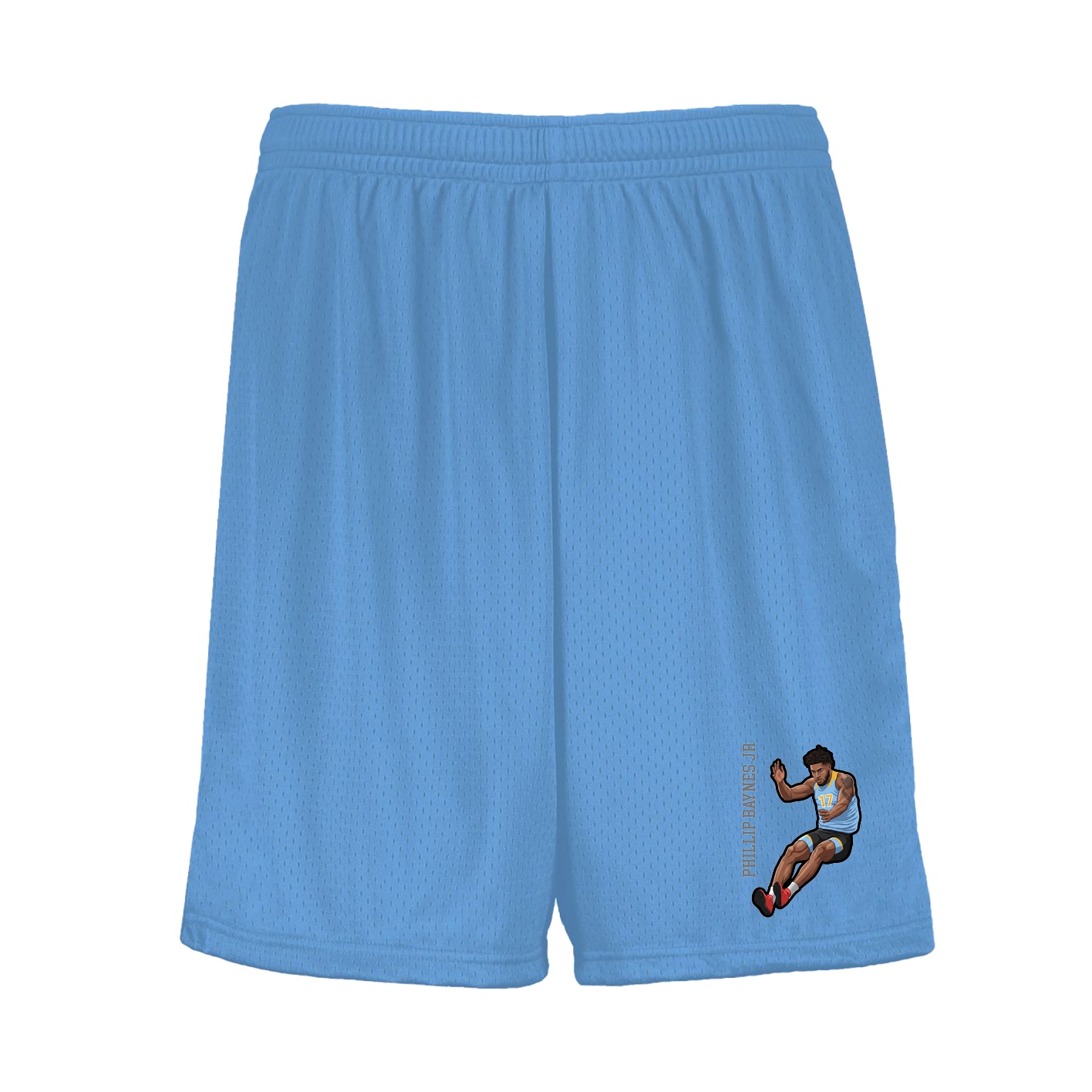 Shorts — Name Vertical in Light Blue