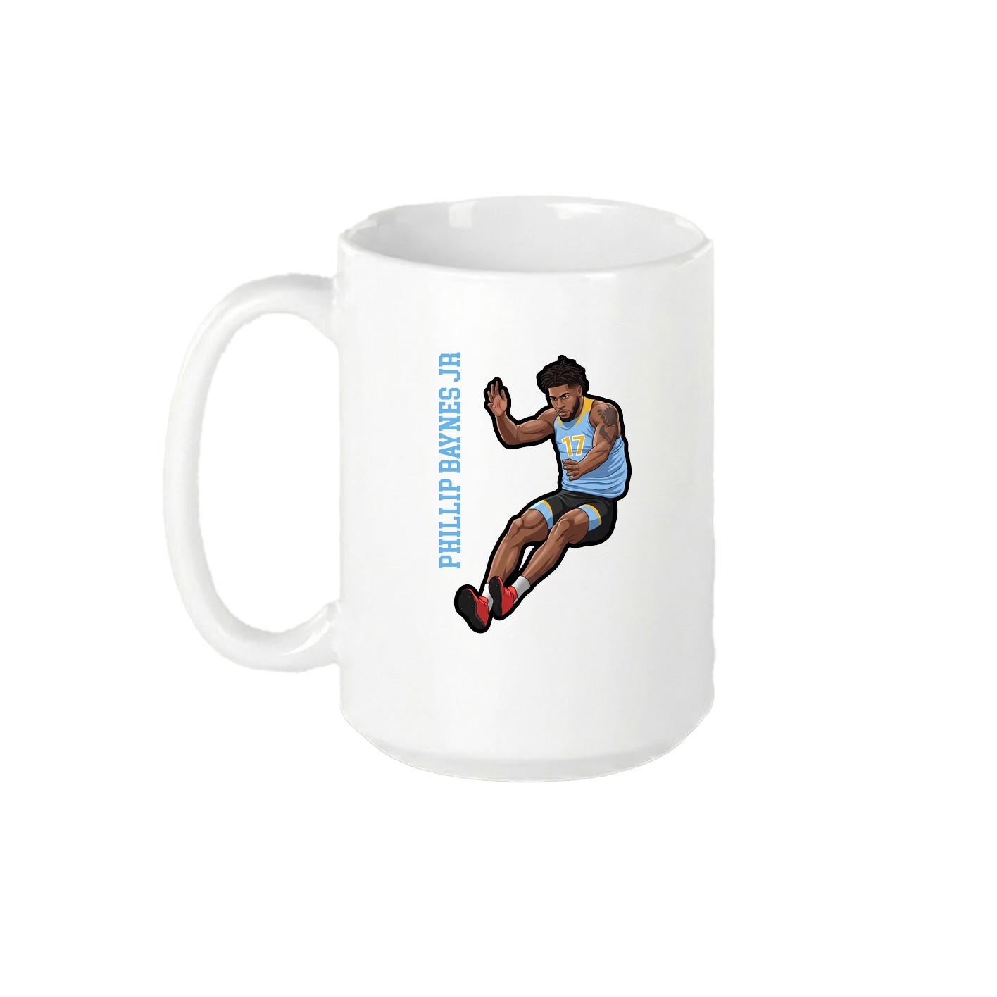15oz Coffee Mug — Name Vertical in White