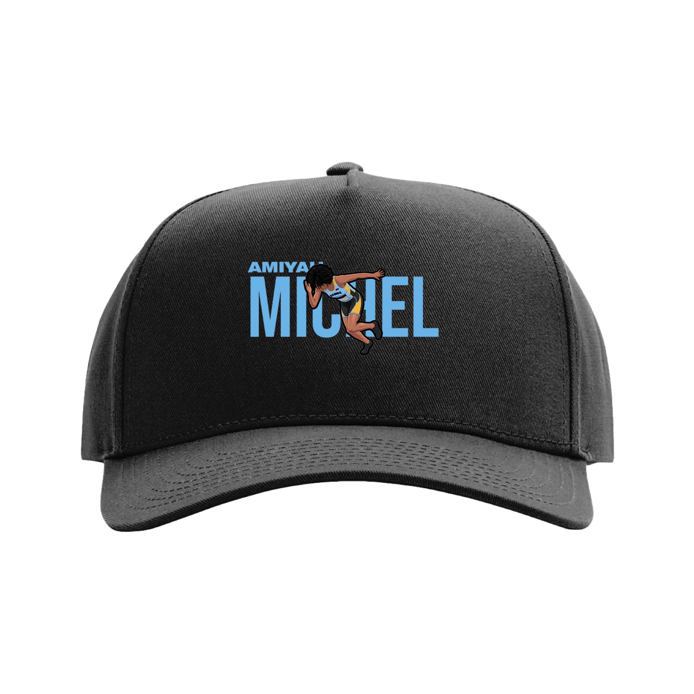 Full Fabric Five-Panel Champ Cap — Player Name in Black