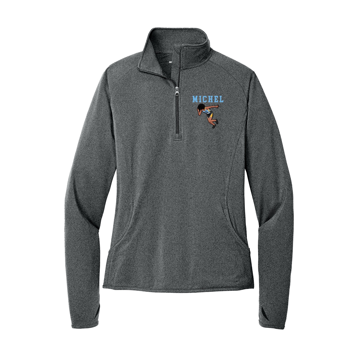 Women's Q-Zip Pullover — Shirsey in Grey