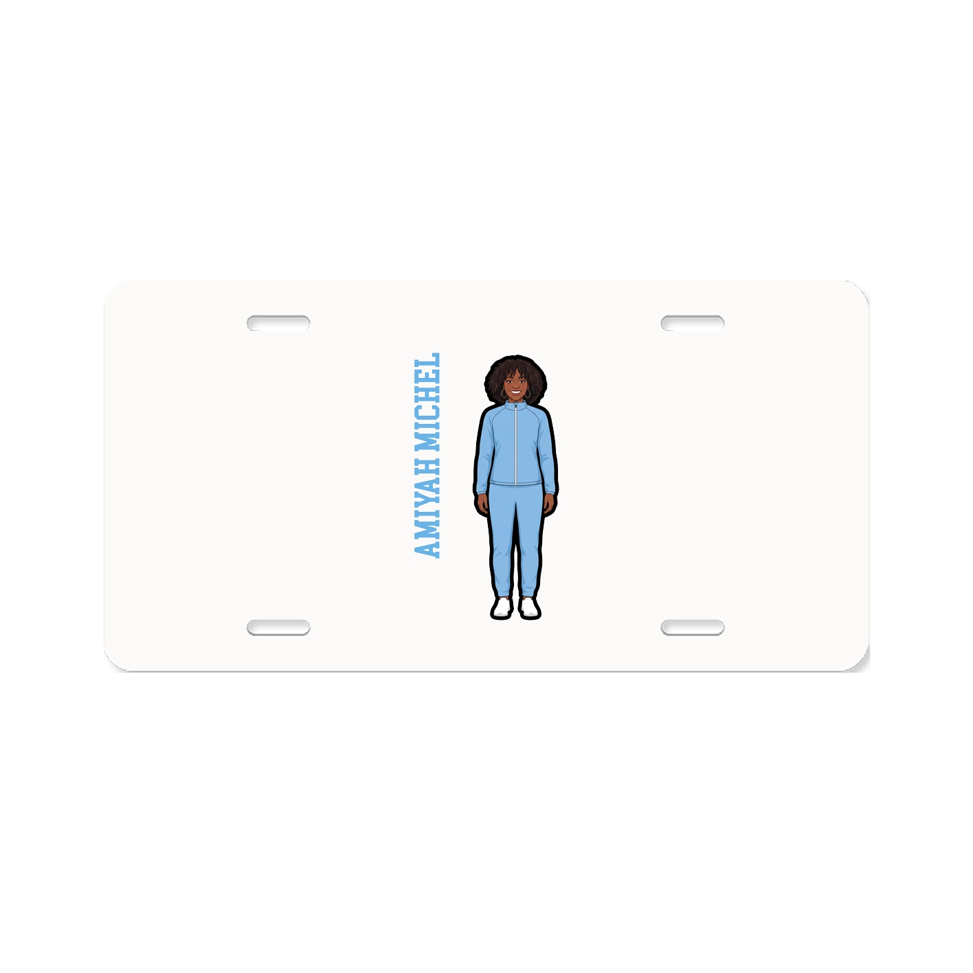 License Plate — Name Vertical in Classic