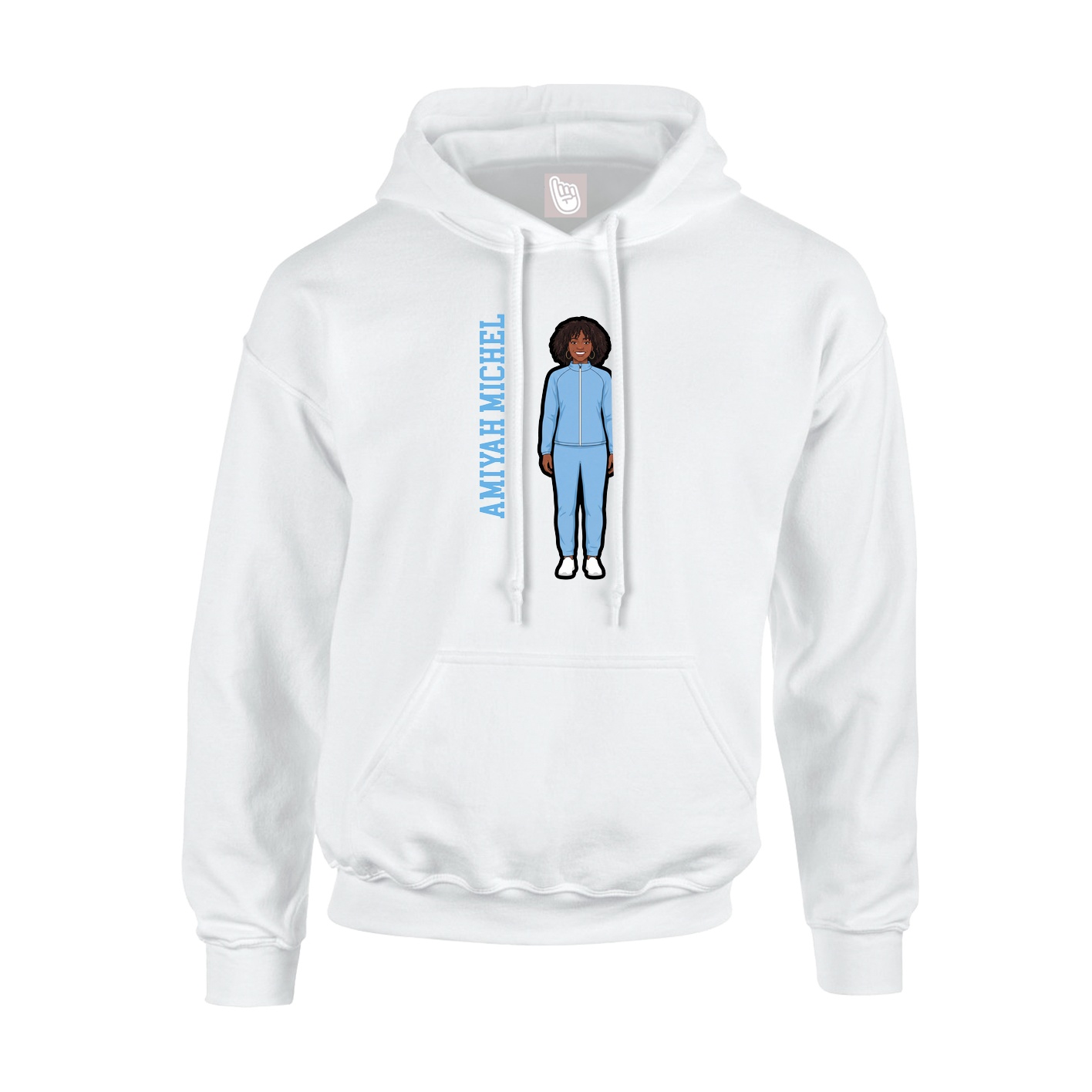 Youth Hoodie — Name Vertical in White