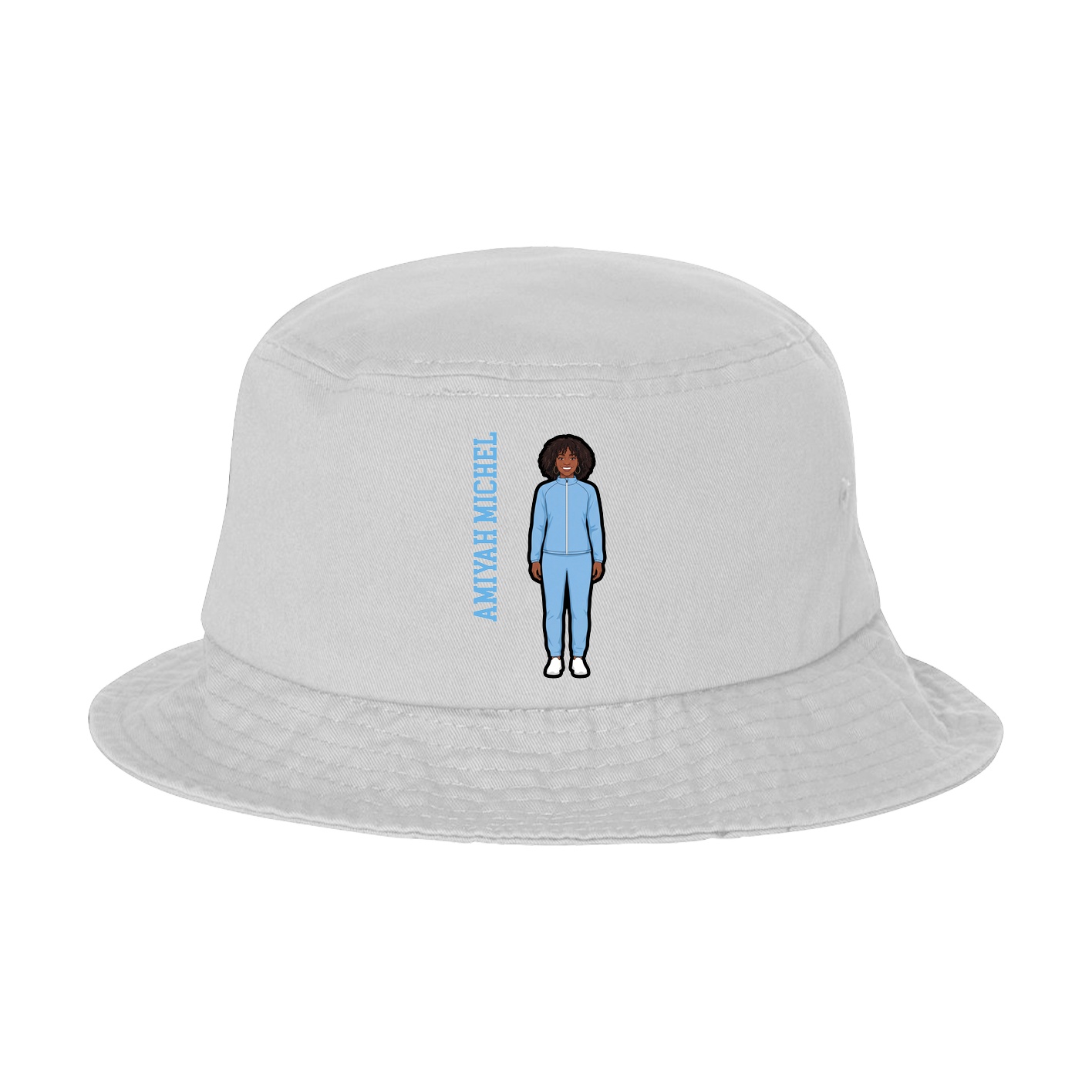 Bucket Cap — Name Vertical in White