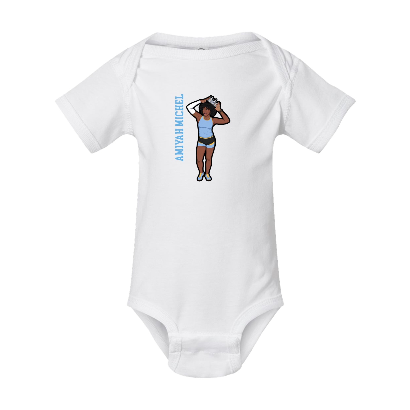 Baby Onesie — Name Vertical in White