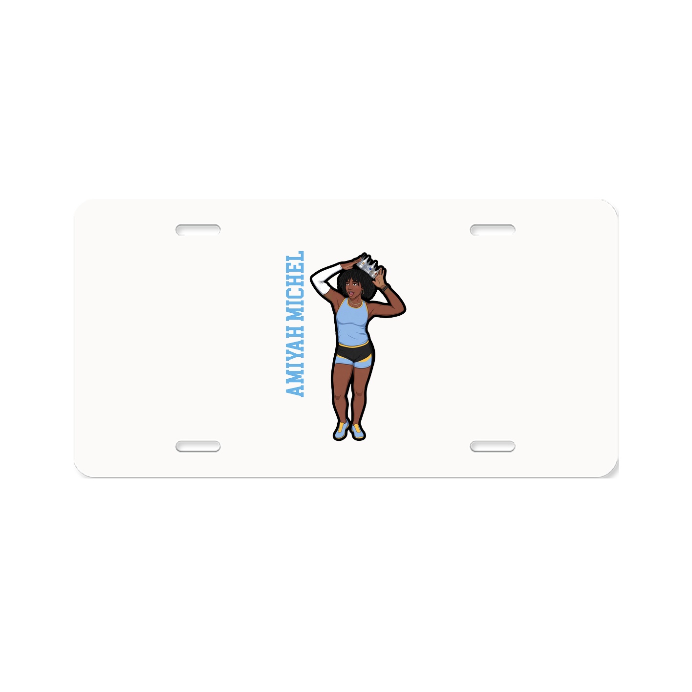 License Plate — Name Vertical in Classic