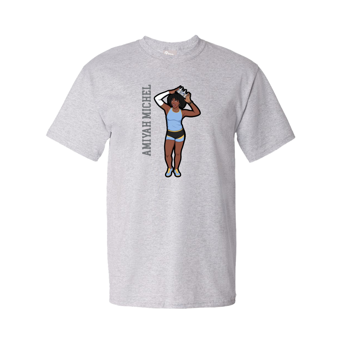 Tee — Name Vertical in Grey