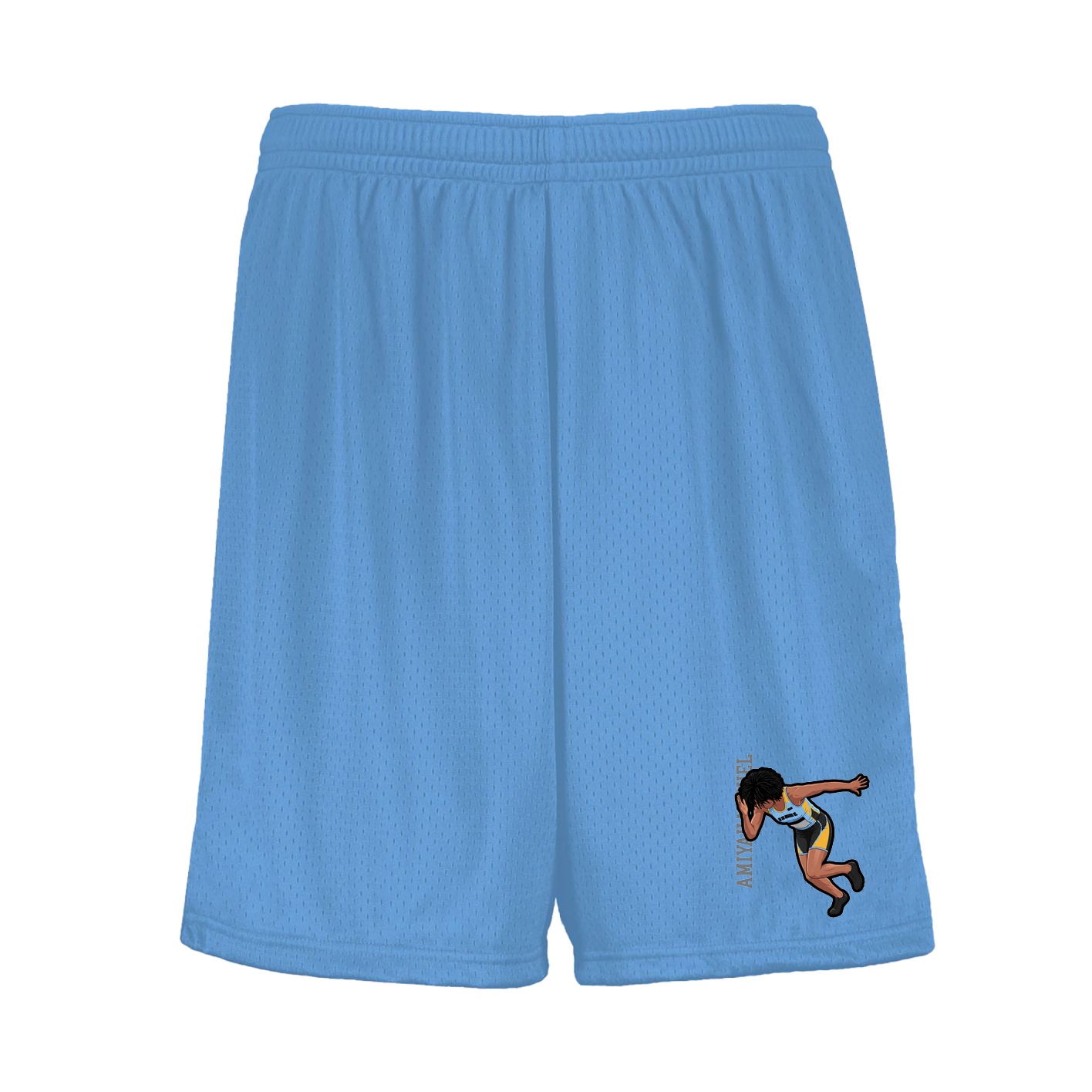 Shorts — Name Vertical in Light Blue