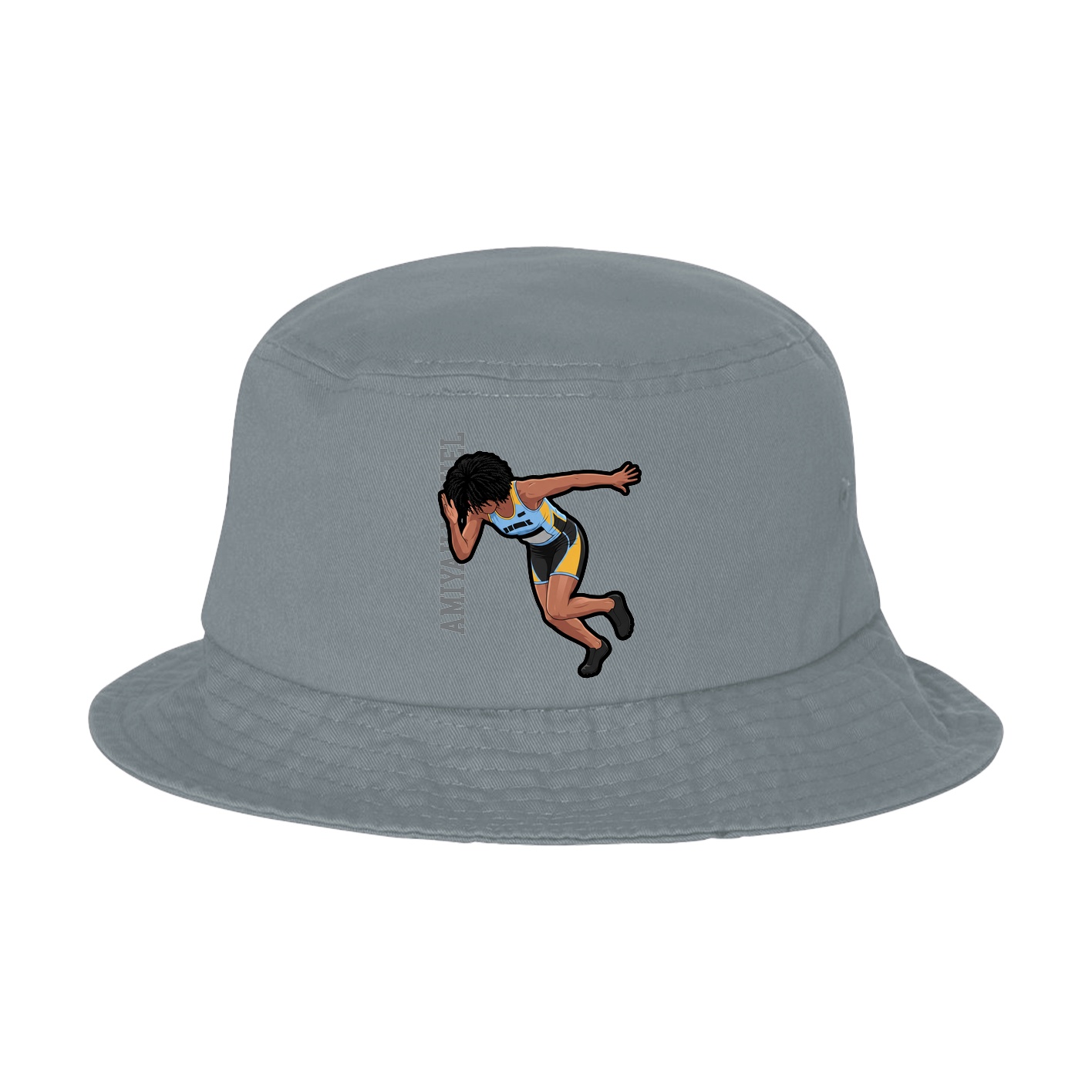 Bucket Cap — Name Vertical in Grey