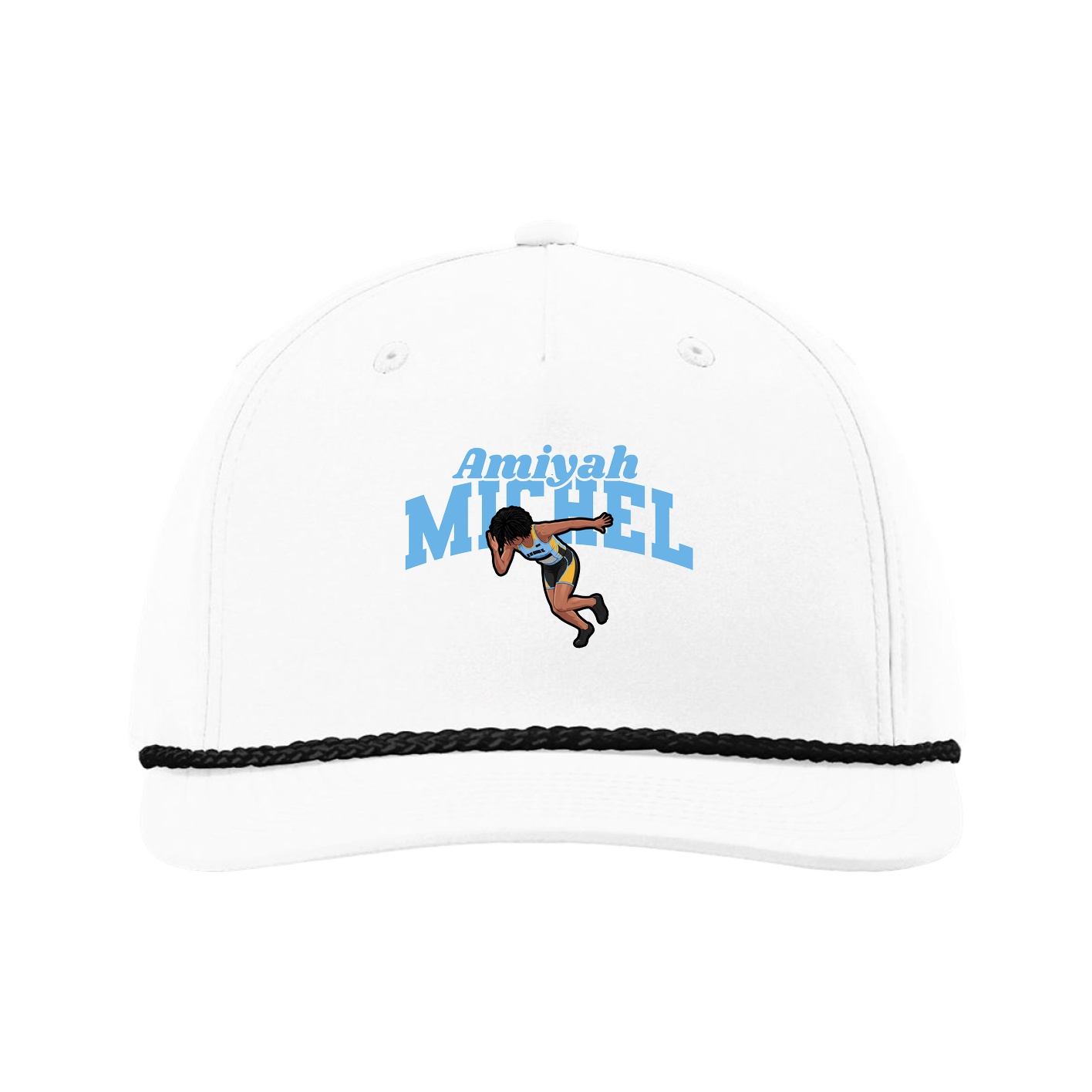 Five-Panel Classic Rope Cap — Signature Arch in White