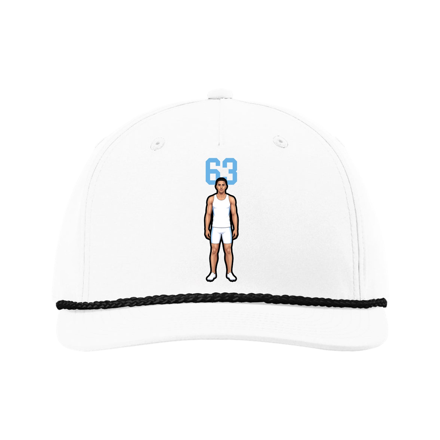 Five-Panel Classic Rope Cap — Number Top in White