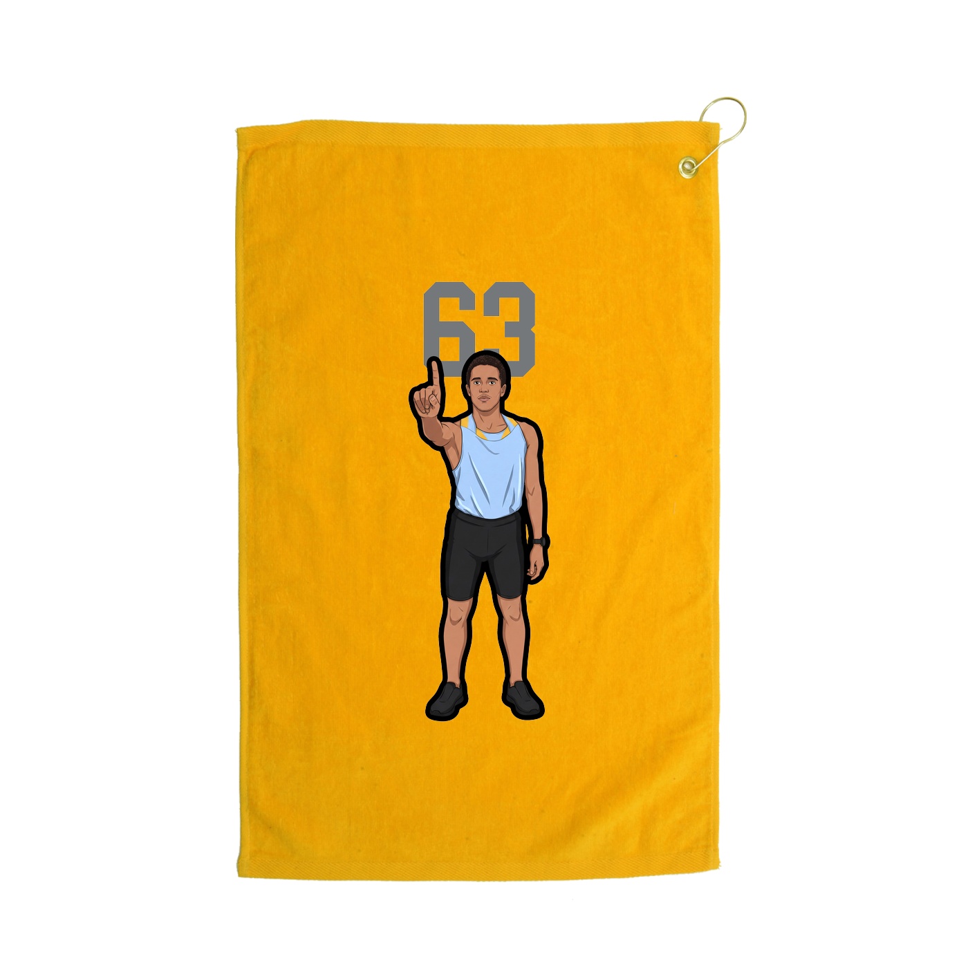 Golf Towel — Number Top in Gold