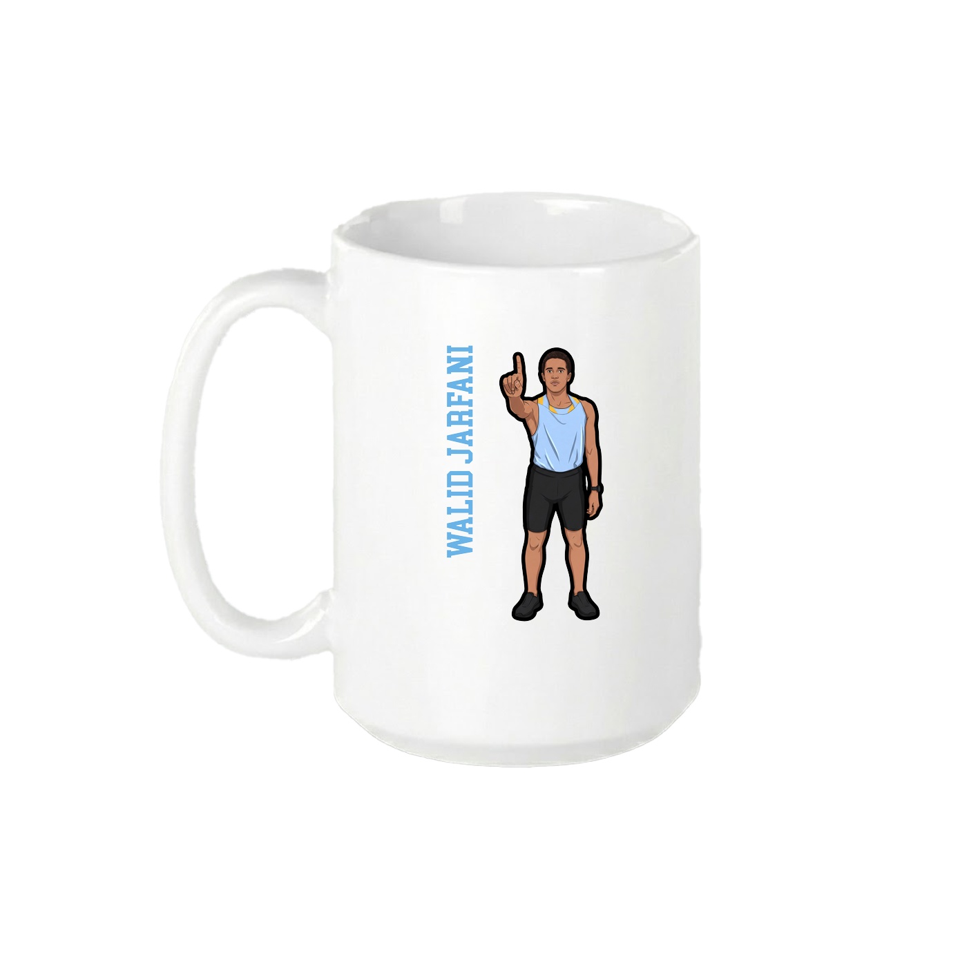 15oz Coffee Mug — Name Vertical in White