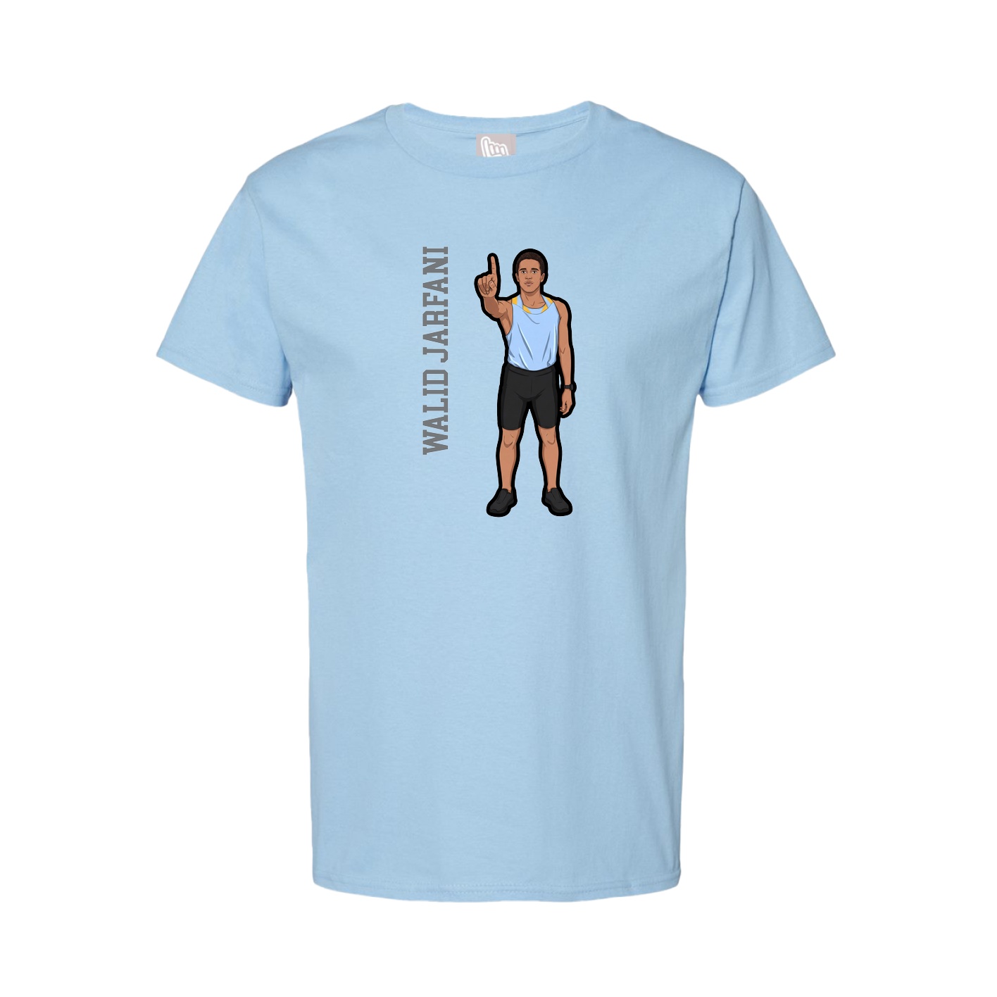 Tee — Name Vertical in Light Blue