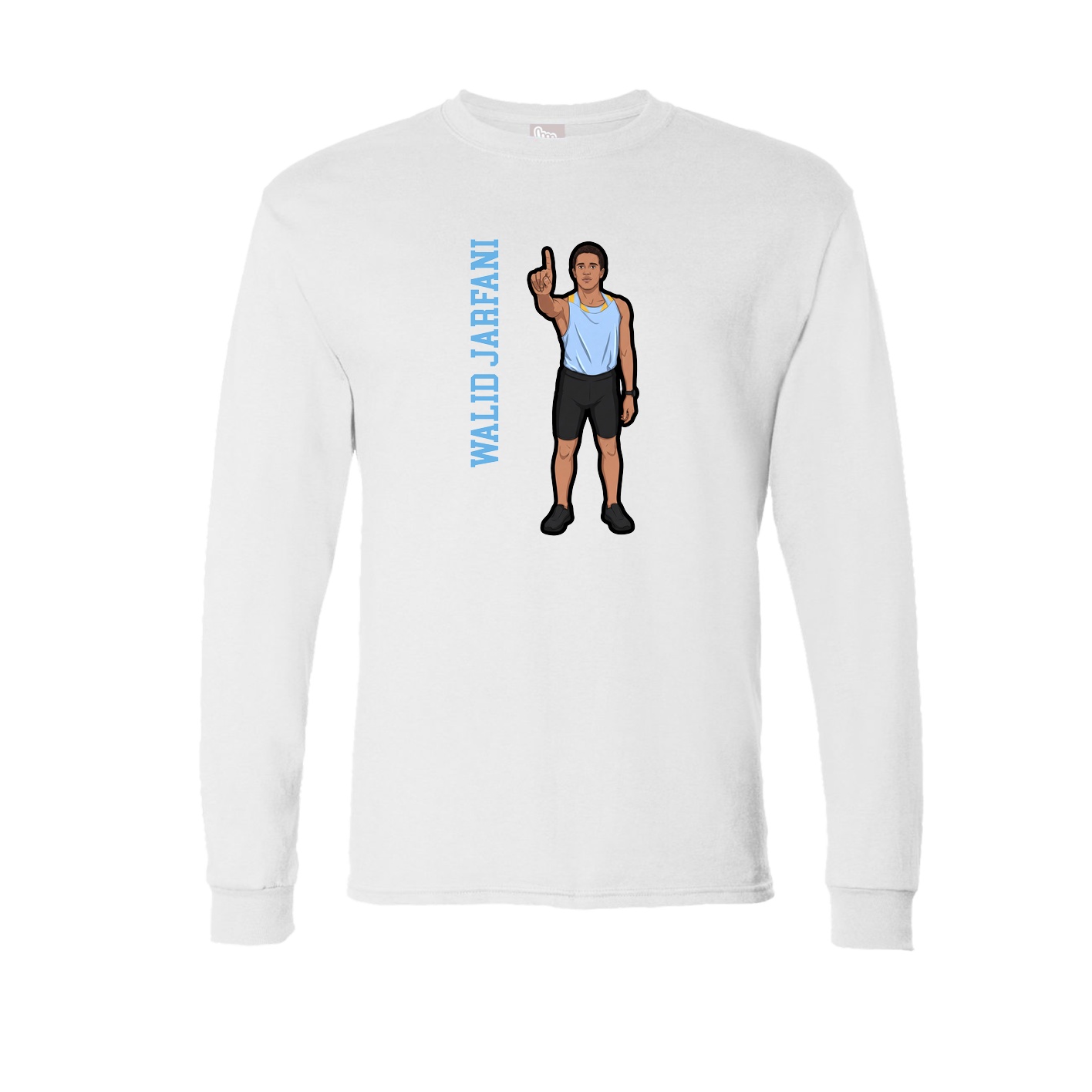 Long Sleeve Tee — Name Vertical in White