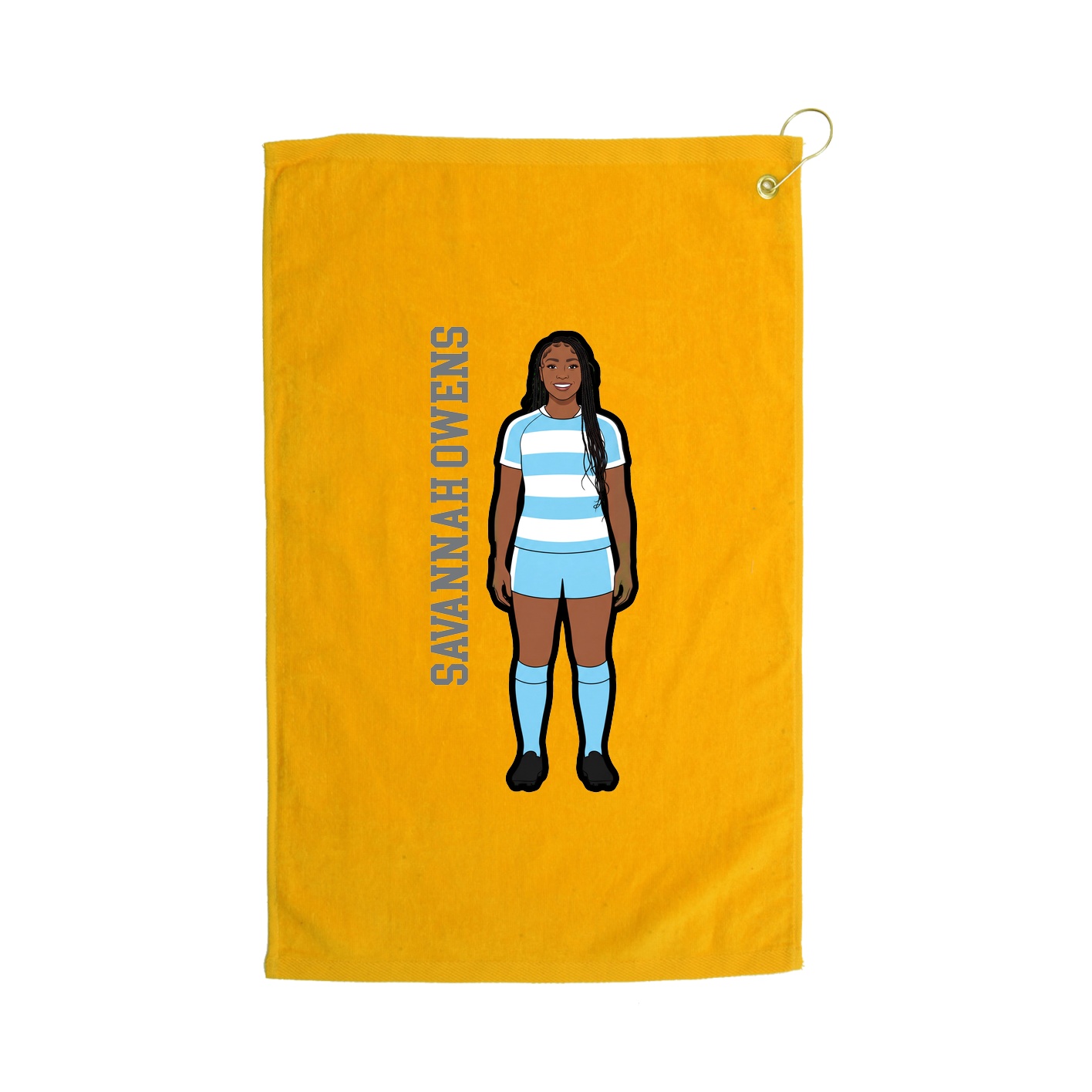 Golf Towel — Name Vertical in Gold