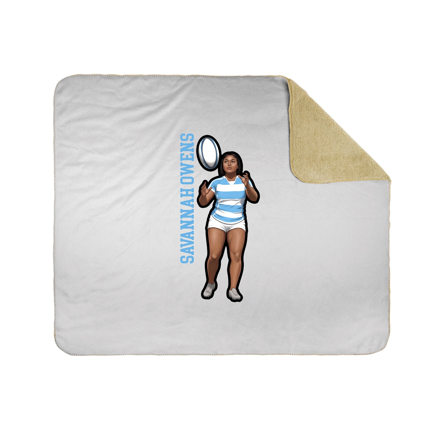Throw Blanket — Name Vertical in White