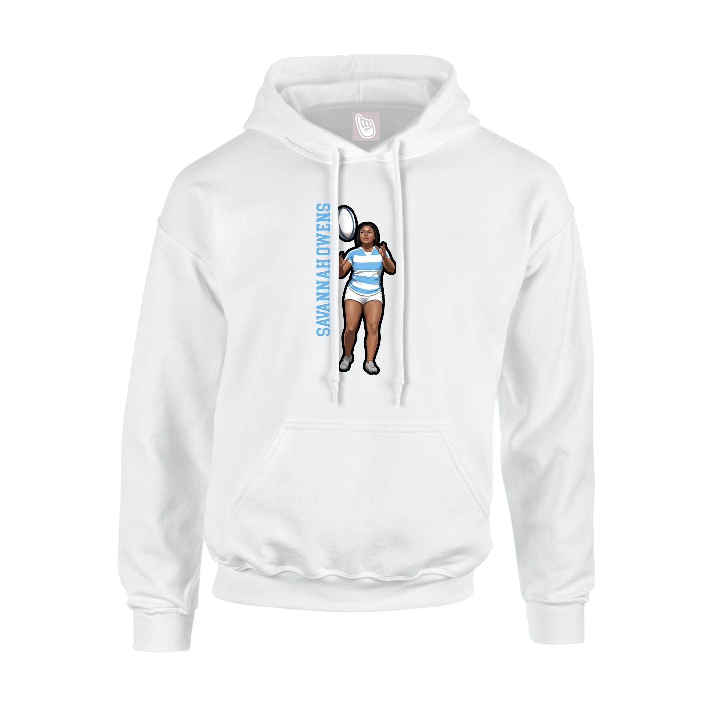 Hoodie — Name Vertical in White
