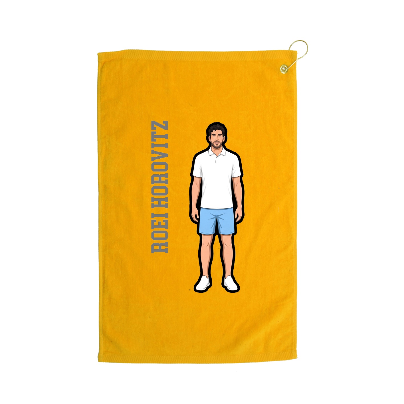 Golf Towel — Name Vertical in Gold
