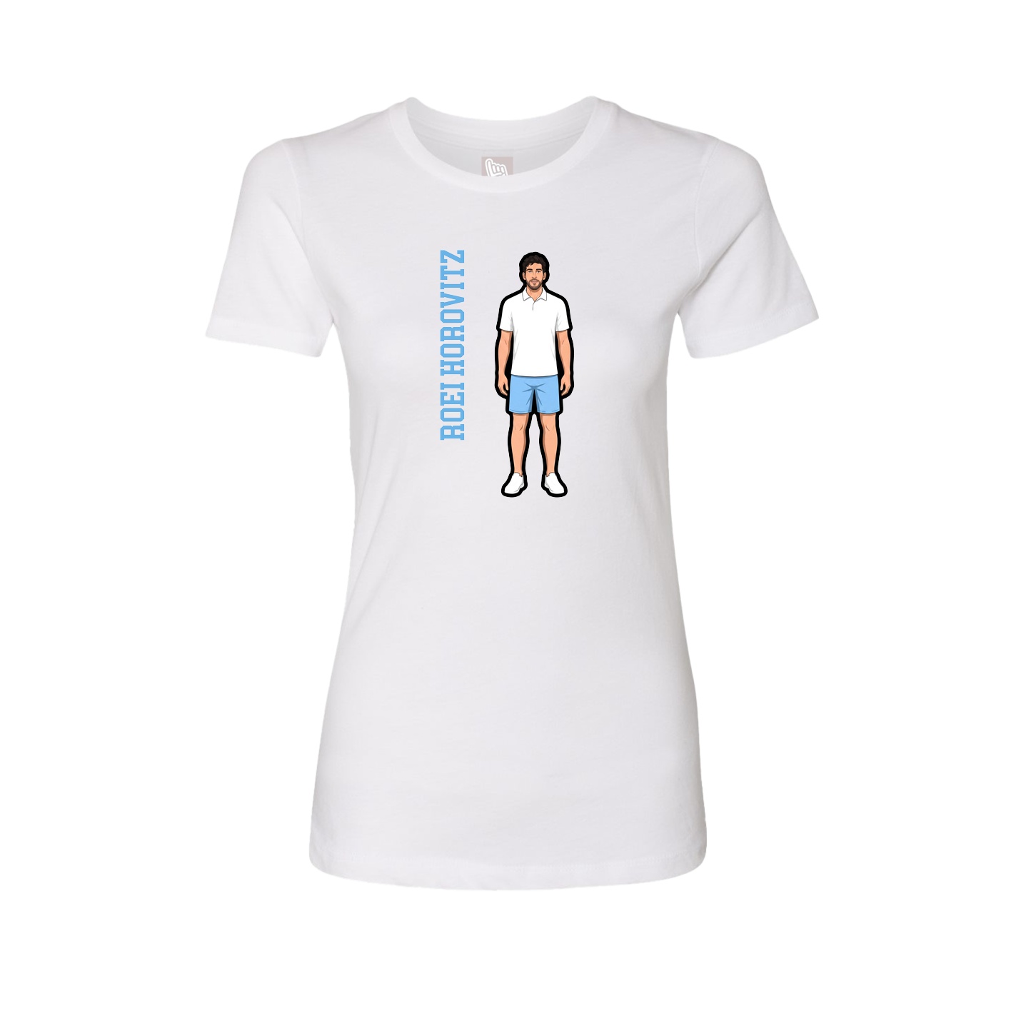 Womens Tee — Name Vertical in White
