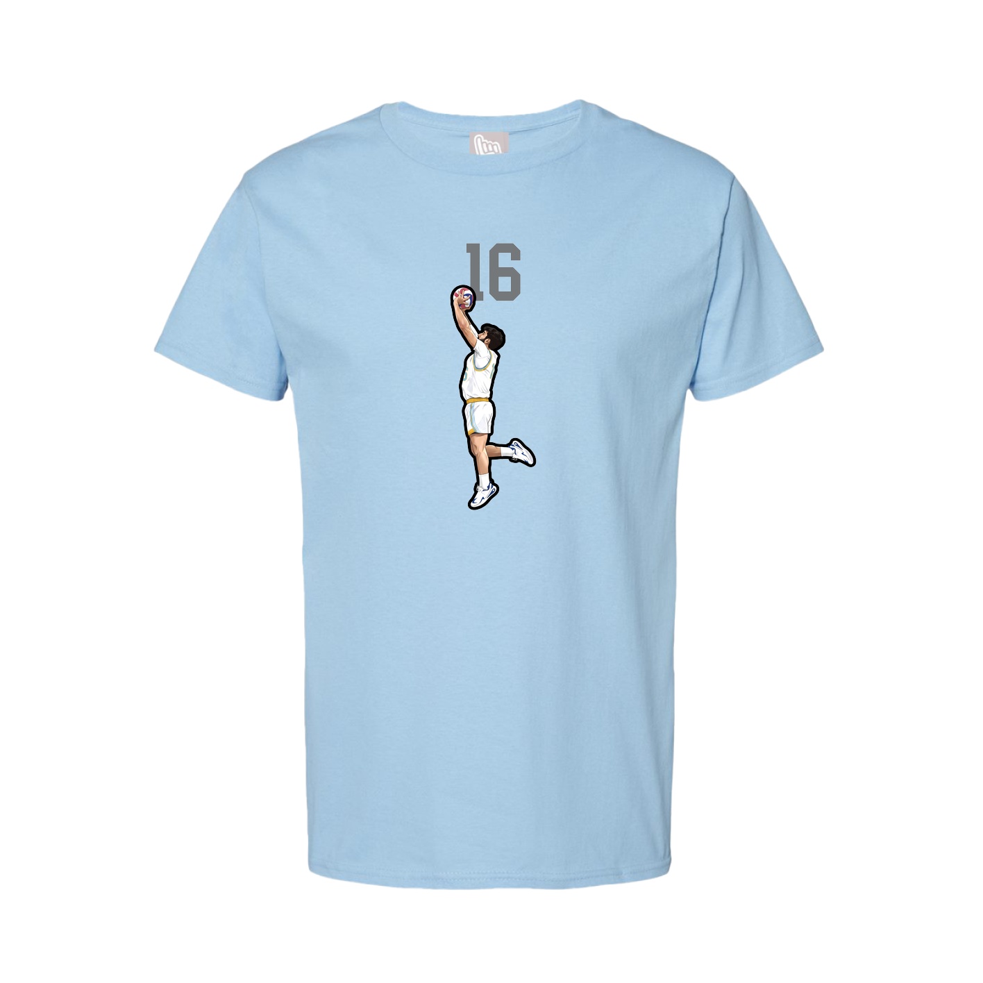 Youth Tee — Number Top in Light Blue