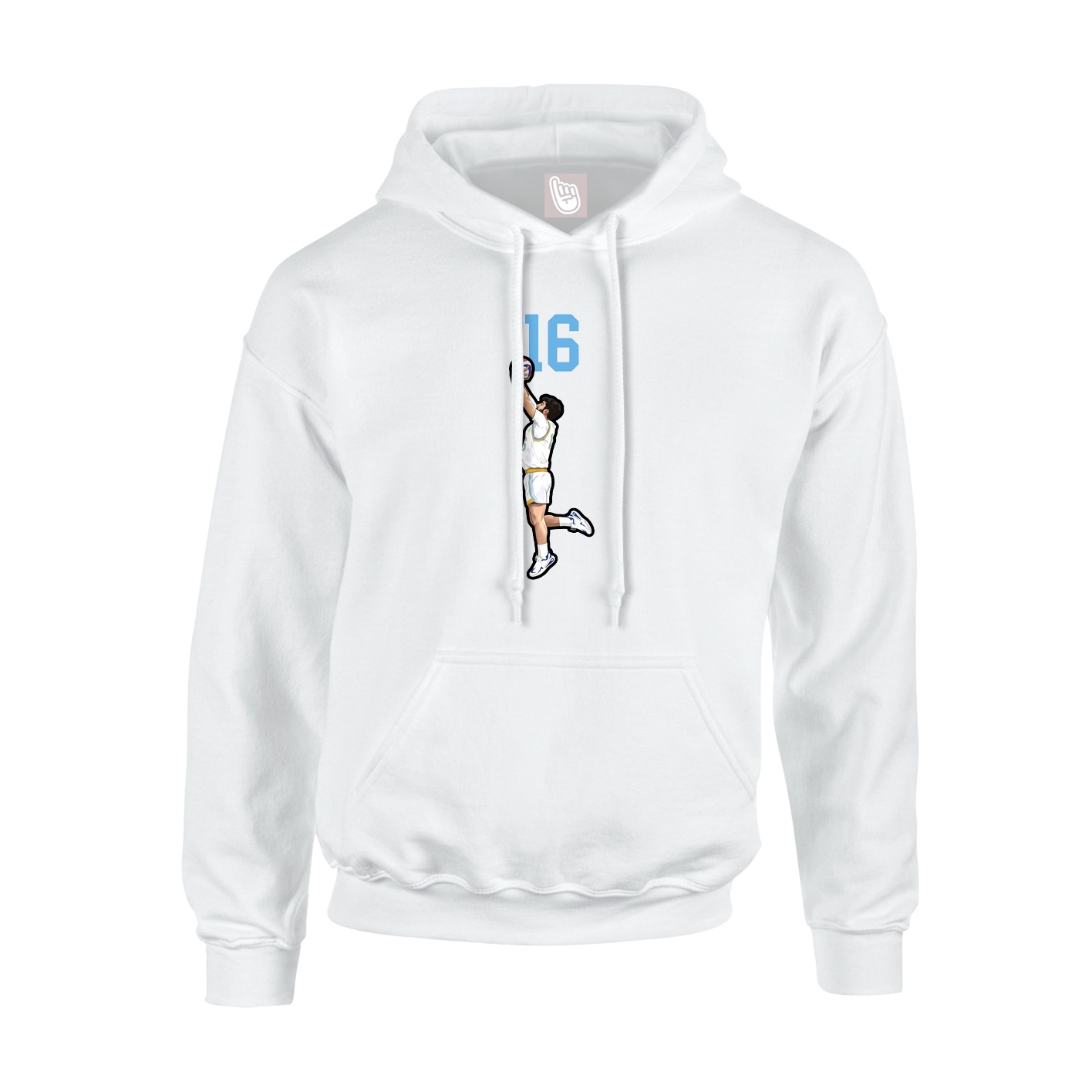 Youth Hoodie — Number Top in White