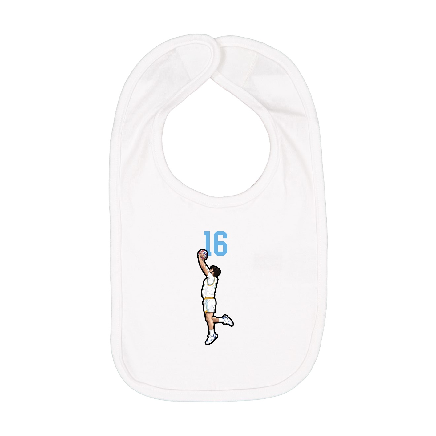 Infant Bib — Number Top in White