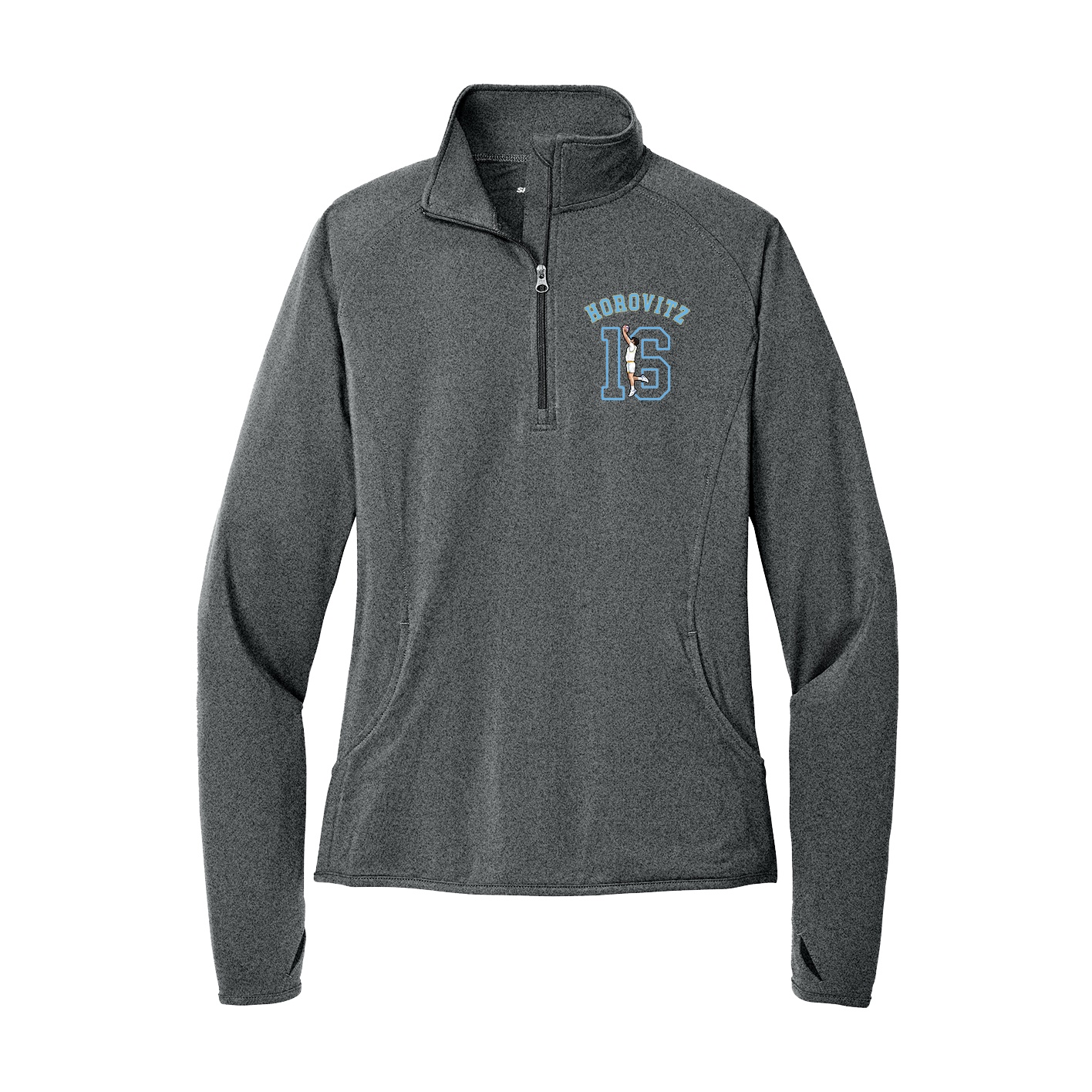 Women's Q-Zip Pullover — Shirsey Arch in Grey