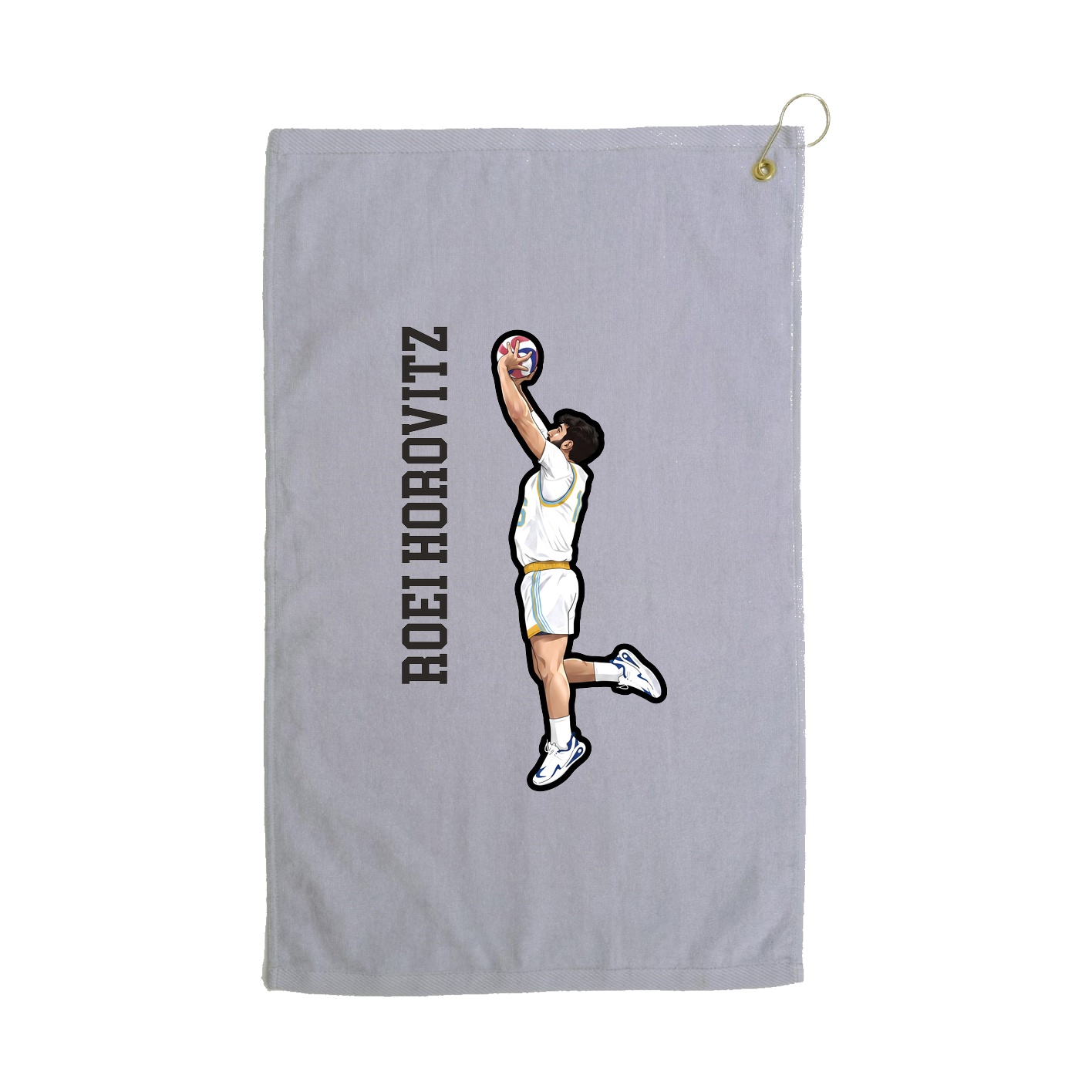 Golf Towel — Name Vertical in Grey