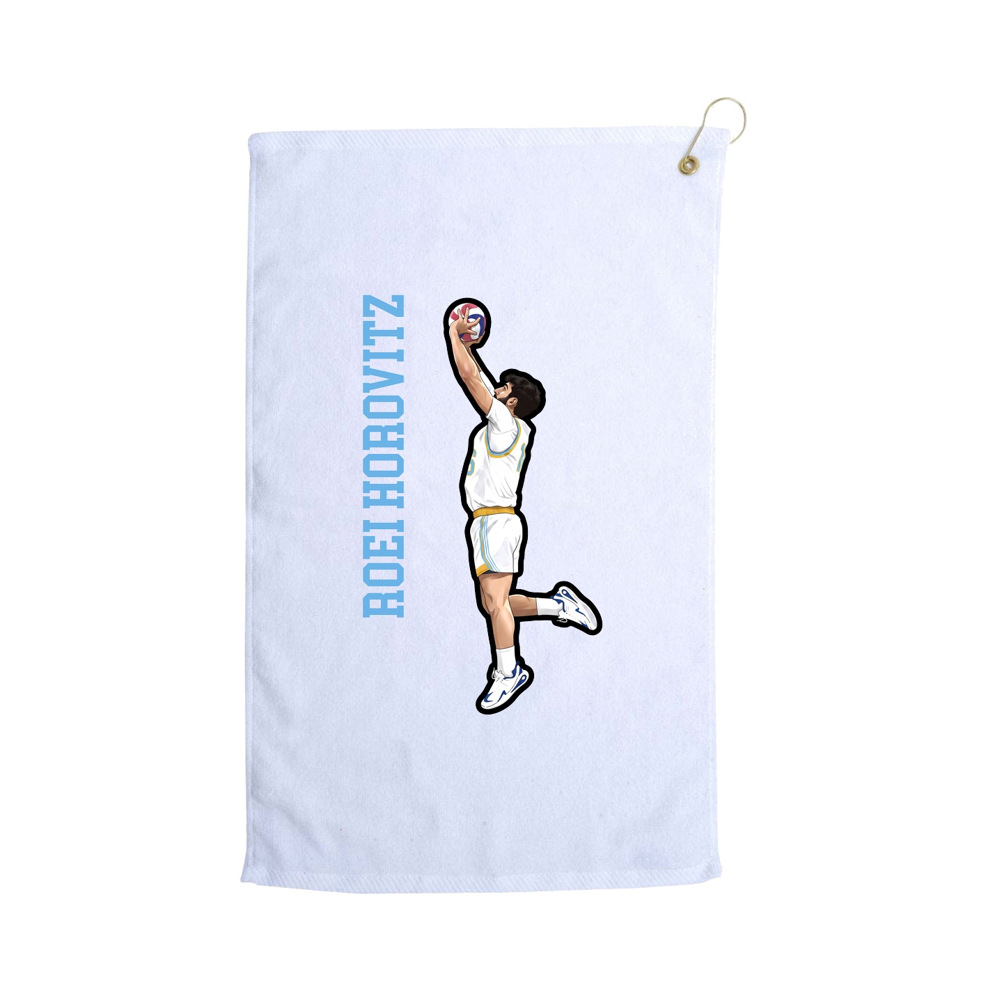 Golf Towel — Name Vertical in White